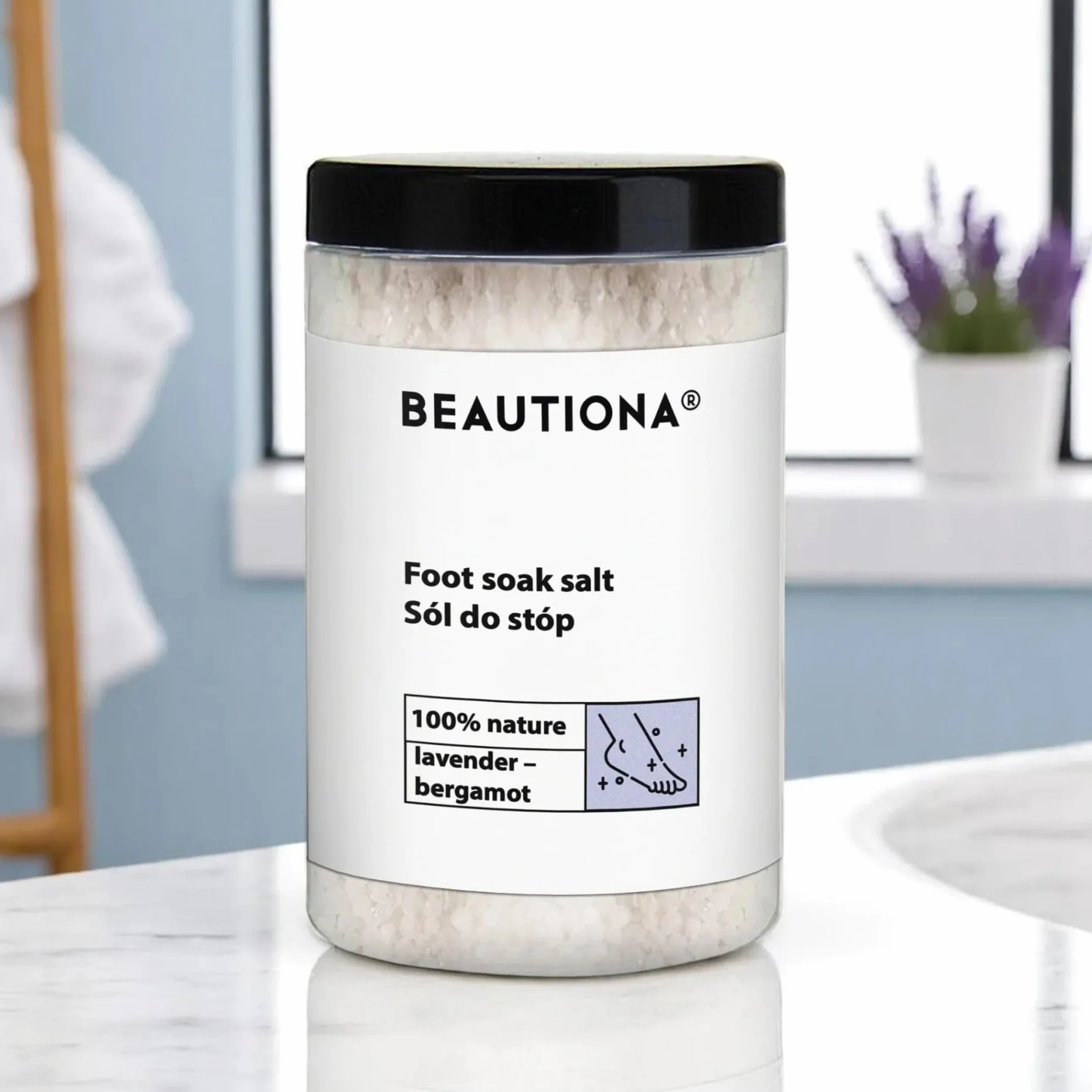 Epsom sól do kąpieli stóp 500g lawenda-bergamotka