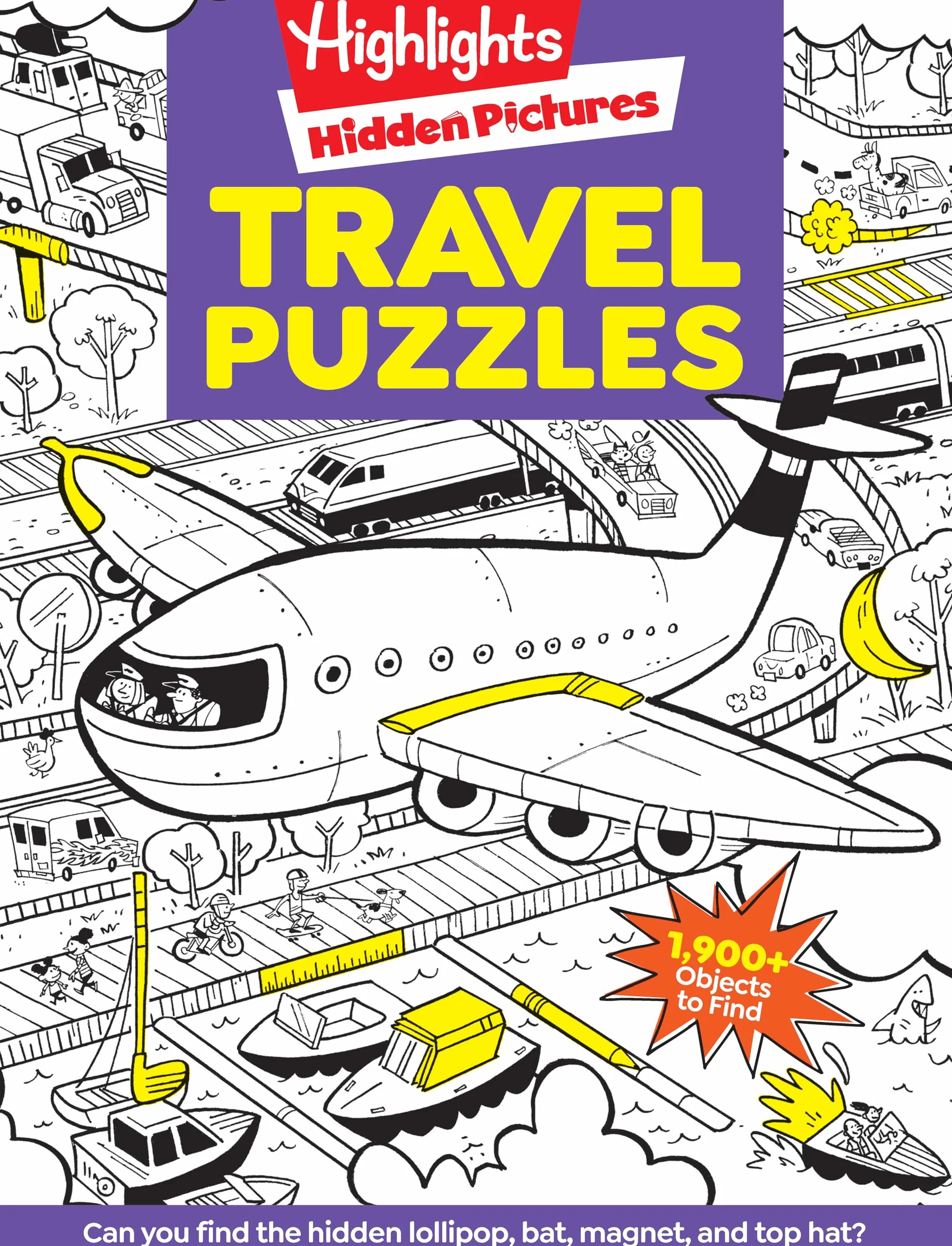 Travel Puzzles: Kids Travel Activity Book with Over 100 Hidden Picture Puzzles, Highlights Travel Games for Ages 6-12, Great Travel Gift for Road Trips & Vacations