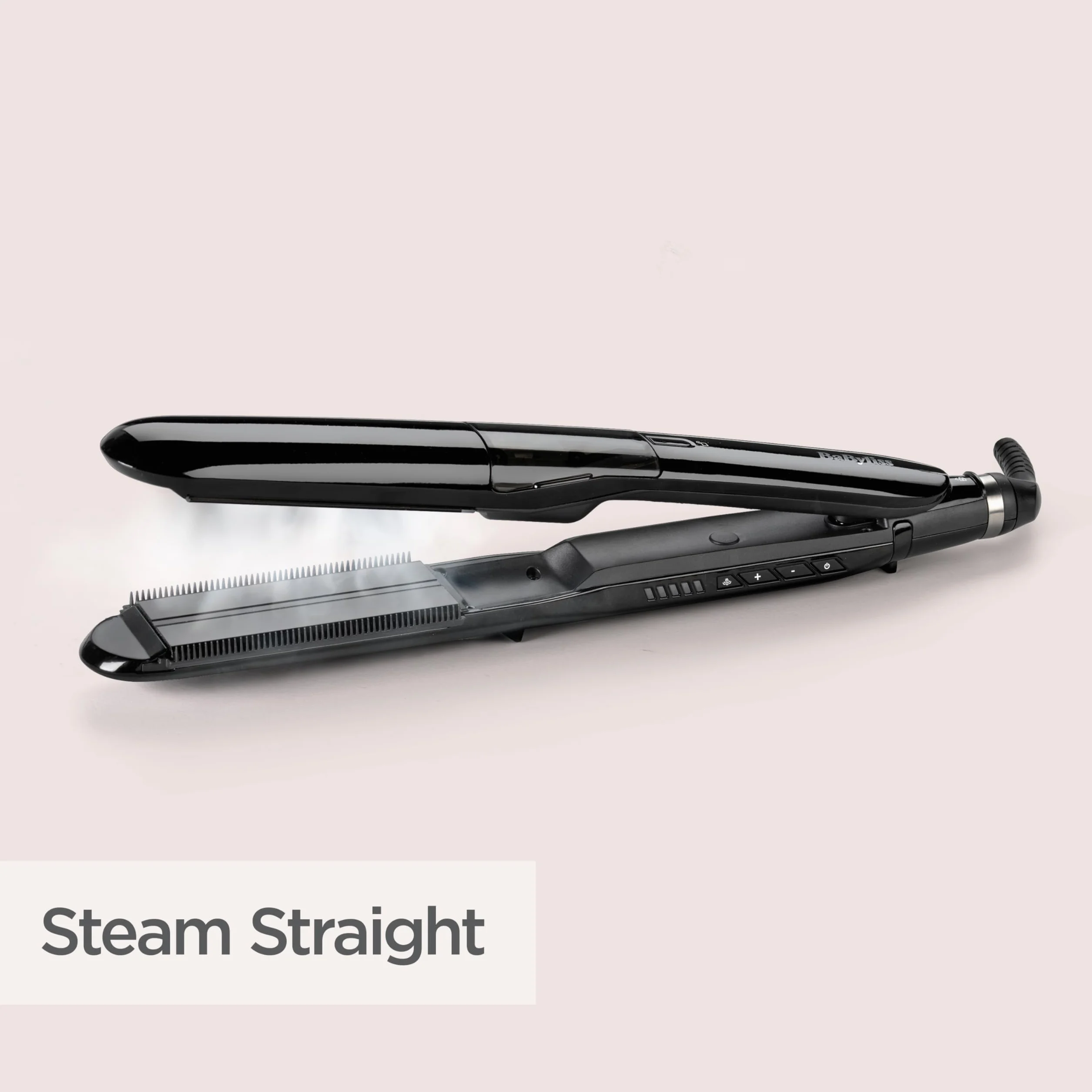 BaByliss Steam Straight Prostownica Parowa ST492E, Płytki Tytanowo-Ceramiczne, 5 Ustawień Temperatury 150-230°C