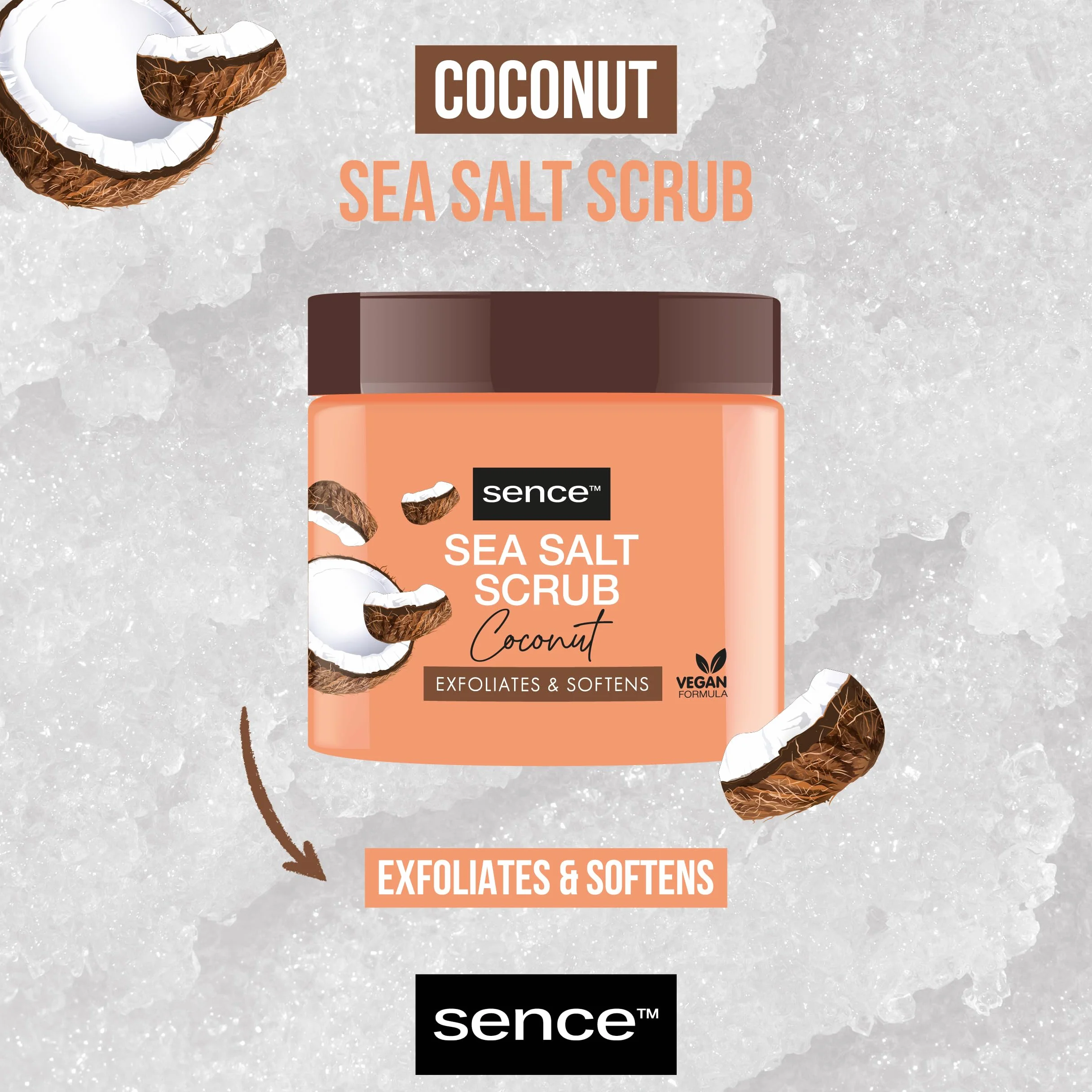 Sence Peeling z soli morskiej orzech kokosowy 500 ml