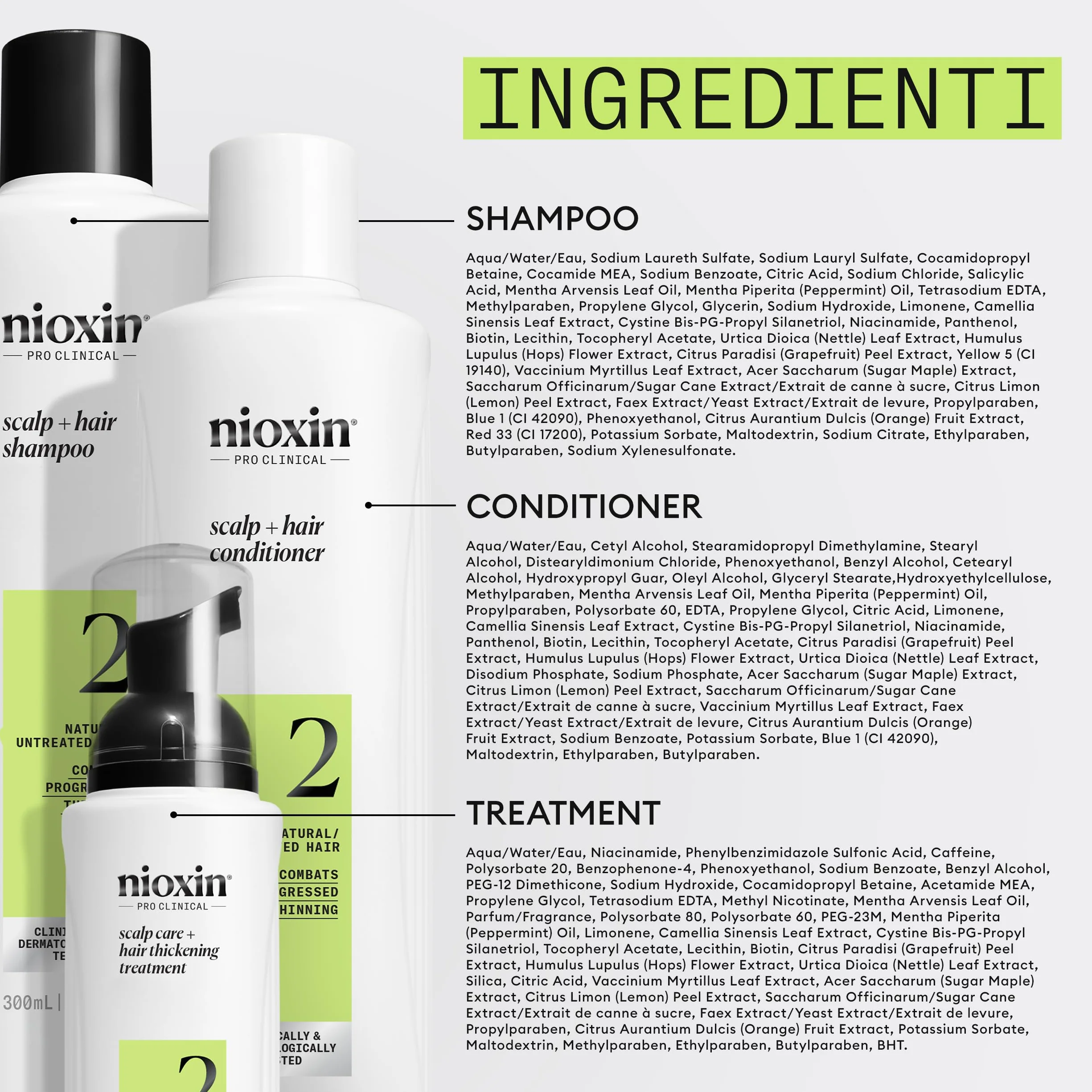Nioxin Scalp + system zagęszczania włosów, 2 zestawy do trifazy, naturalne włosy z zaawansowanym przerzedzaniem - szampon, odżywka i pielęgnacja skóry głowy (300 + 300 + 100 ml)