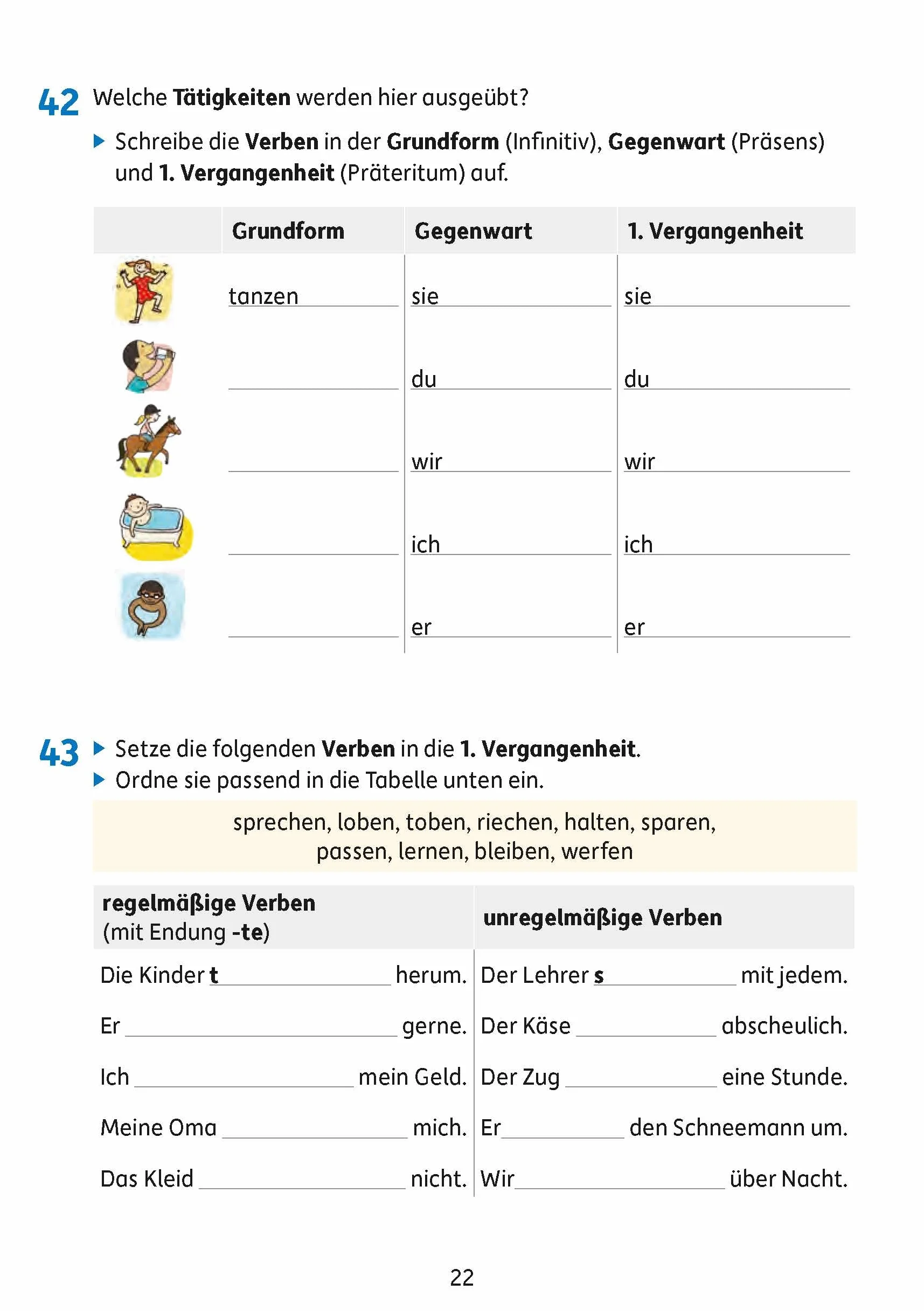 Grammatik 4. Klasse: Einfache Wortarten und Satzglieder (Sprachbetrachtung), Übungsprogramm mit Lösungen für die 4. Klasse (Vorbereitung für den Übertritt an weiterführende Schulen): 214