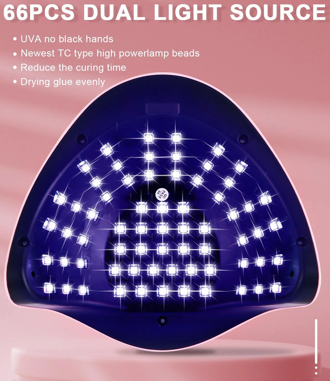 Lampa UV LED do paznokci żelowych 280 W 66 diod LED z 4 timerami i wyświetlaczem LCD