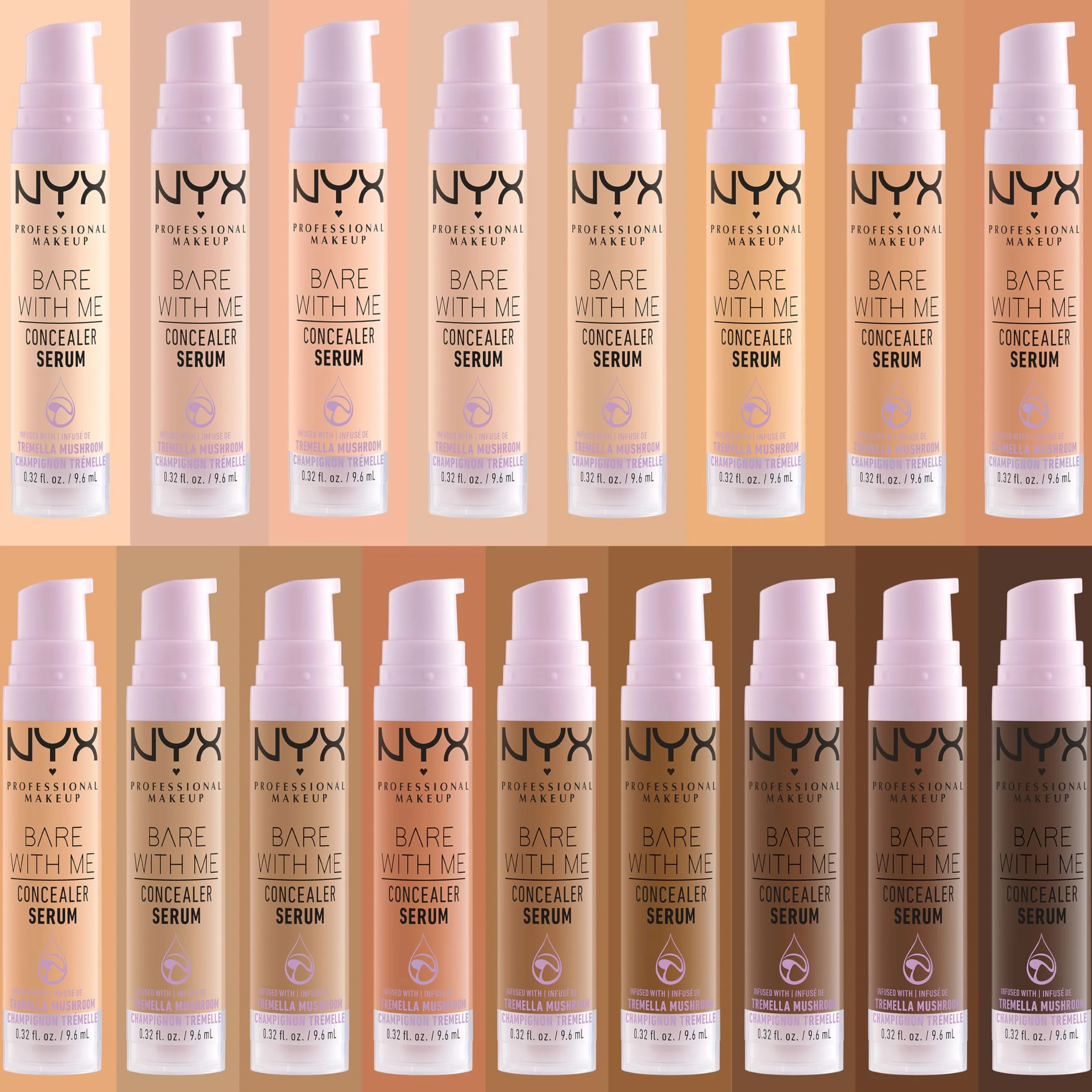 NYX Professional Makeup Korektor serum Bare With Me, naturalne wykończenie, średnie krycie, odcień : Fair (01)