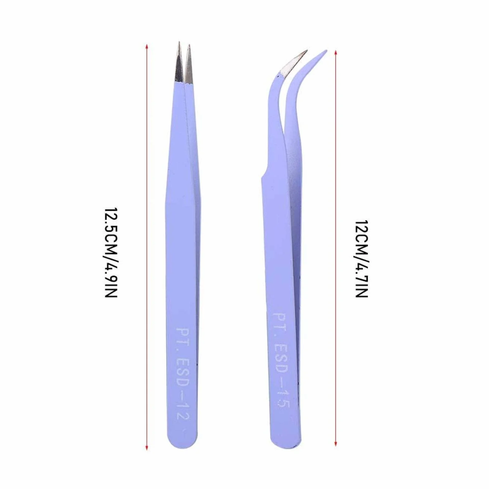 Pęseta do zdobienia paznokci ze stali nierdzewnej zestaw do manicure Nail Art Tools fioletowy