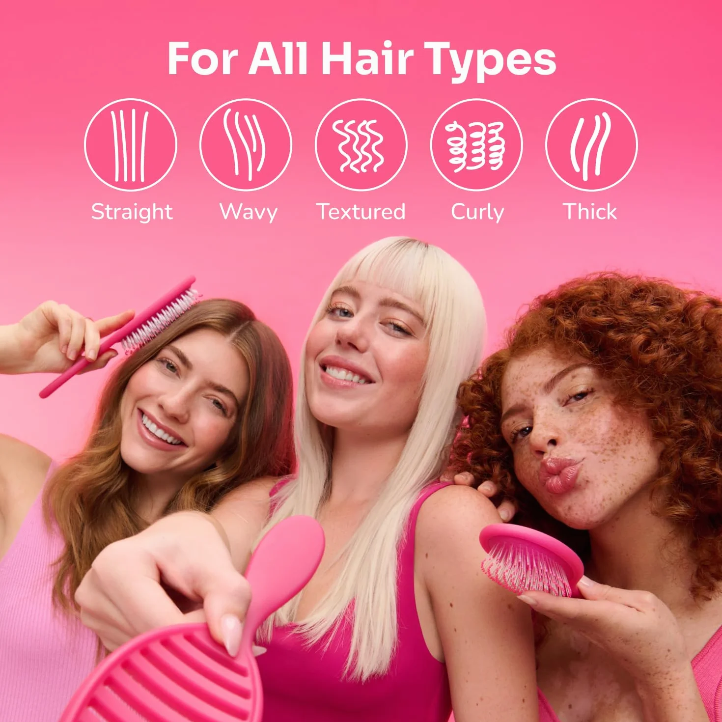 WetBrush Original Detangler Hair Brush Ultra Soft Intelliflex Bristles Desert Afterglow Pink