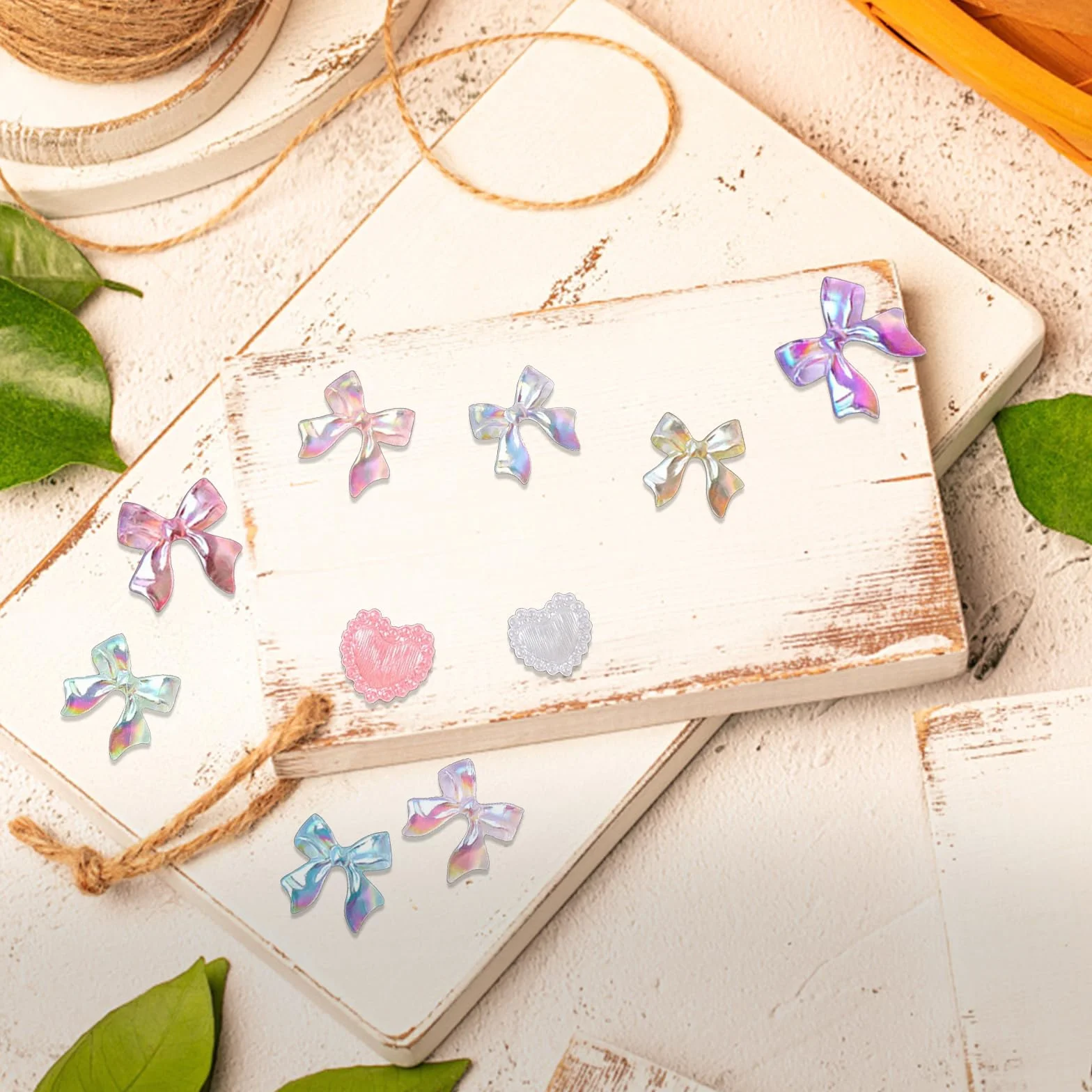 1000 sztuk ozdób do paznokci, zawieszki 3D, kolorowe kokardki, gwiazdy, serce, księżyc, do manicure diy crafts Jewelry Accessories