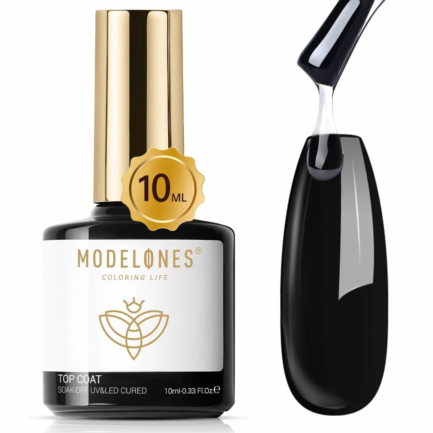 Modelones Top Coat Semipermanent 10ml No Wipe UV LED Żel do paznokci Manicure