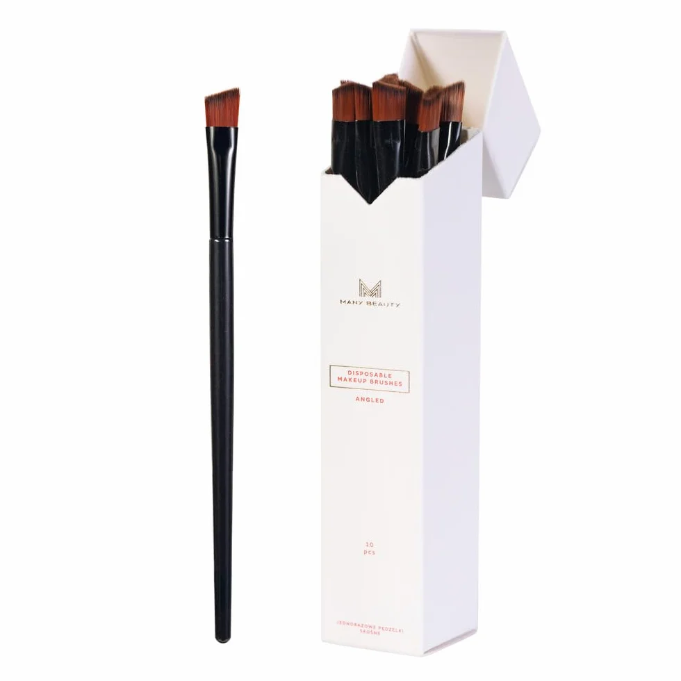 Jednorazowe precyzyjne pędzelki aplikatory do eyelinera i brwi 10 sztuk | Higieniczne mikroaplikatory do makijażu i stylizacji | Cienkie jednorazówki do kosmetyczek, salonów beauty i wizażystów