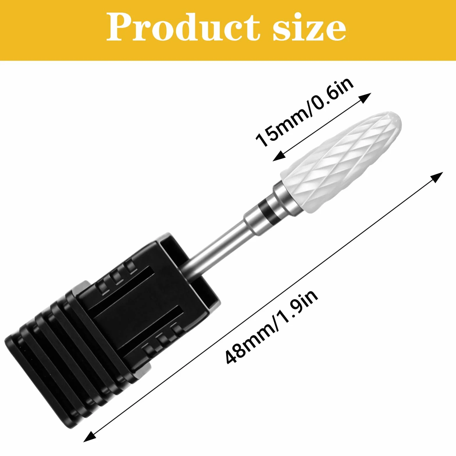TIESOME Ceramiczne wiertła do paznokci zestaw 3/81.3 cm narzędzia do manicure pedicure