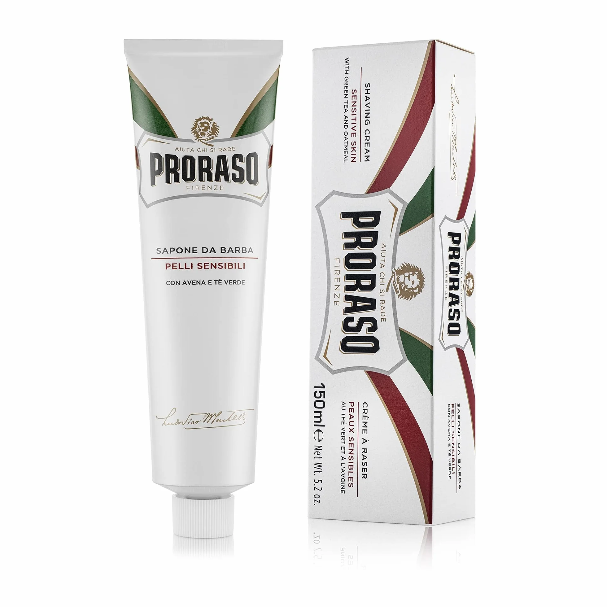 Proraso Golenie Krem dla Skóry Wrażliwej 150 ml, Biały