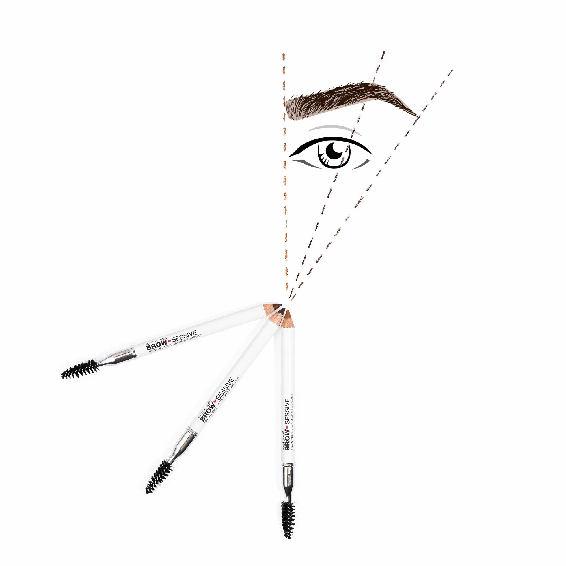 Wet n Wild, Kredka do Brwi Brow-Sessive, Kredka do Brwi z Dwoma Końcówkami i Szczoteczką do Cienkich i Grubych Brwi, Naturalny Wygląd, Możliwość Budowania Koloru, Odcień Medium Brown