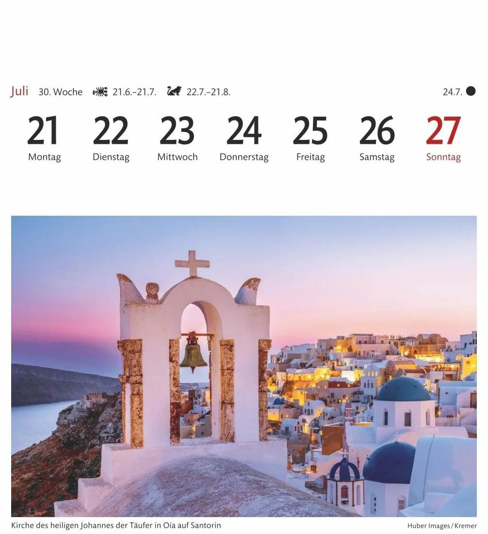 Griechische Inseln Sehnsuchtskalender 2025 - Wochenkalender mit 53 Postkarten: Reise-Kalender mit 53 hochwertigen Postkarten der schönsten Plätze Griechenlands. Postkartenkalender 2025. 16 x 17,5 cm
