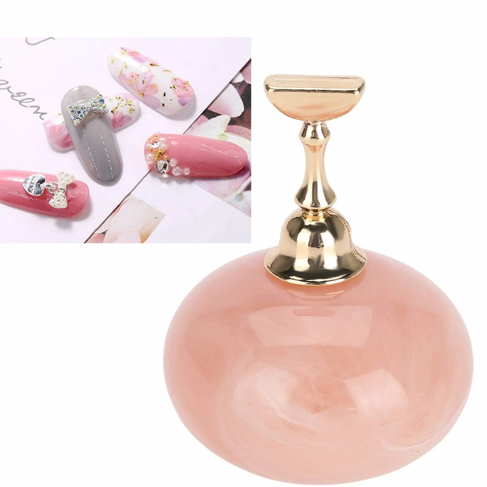 Crystal Magnetic Base Magnetic Nail Tips Manicure Holder Diamond Clasp Charms