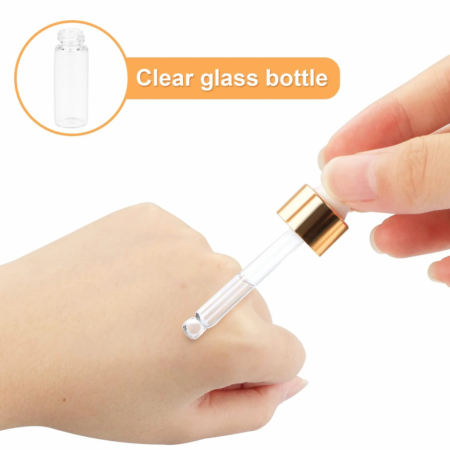 Szklane butelki z pipetą 5 ml mini do olejków eterycznych aromaterapii