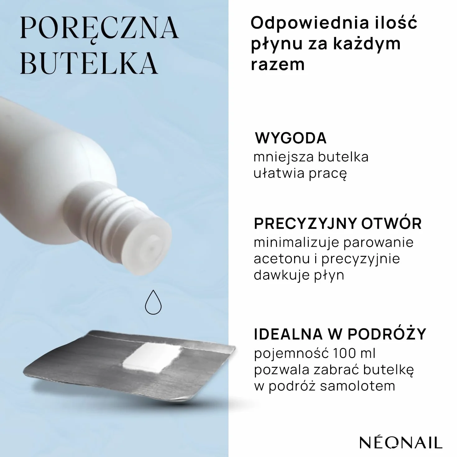 NÉONAIL Aceton Kosmetyczny - Acetone UV GEL Polish Remover - Zmywacz do Paznokci - Płyn do Usuwania Lakierów Hybrydowych - 100 ml