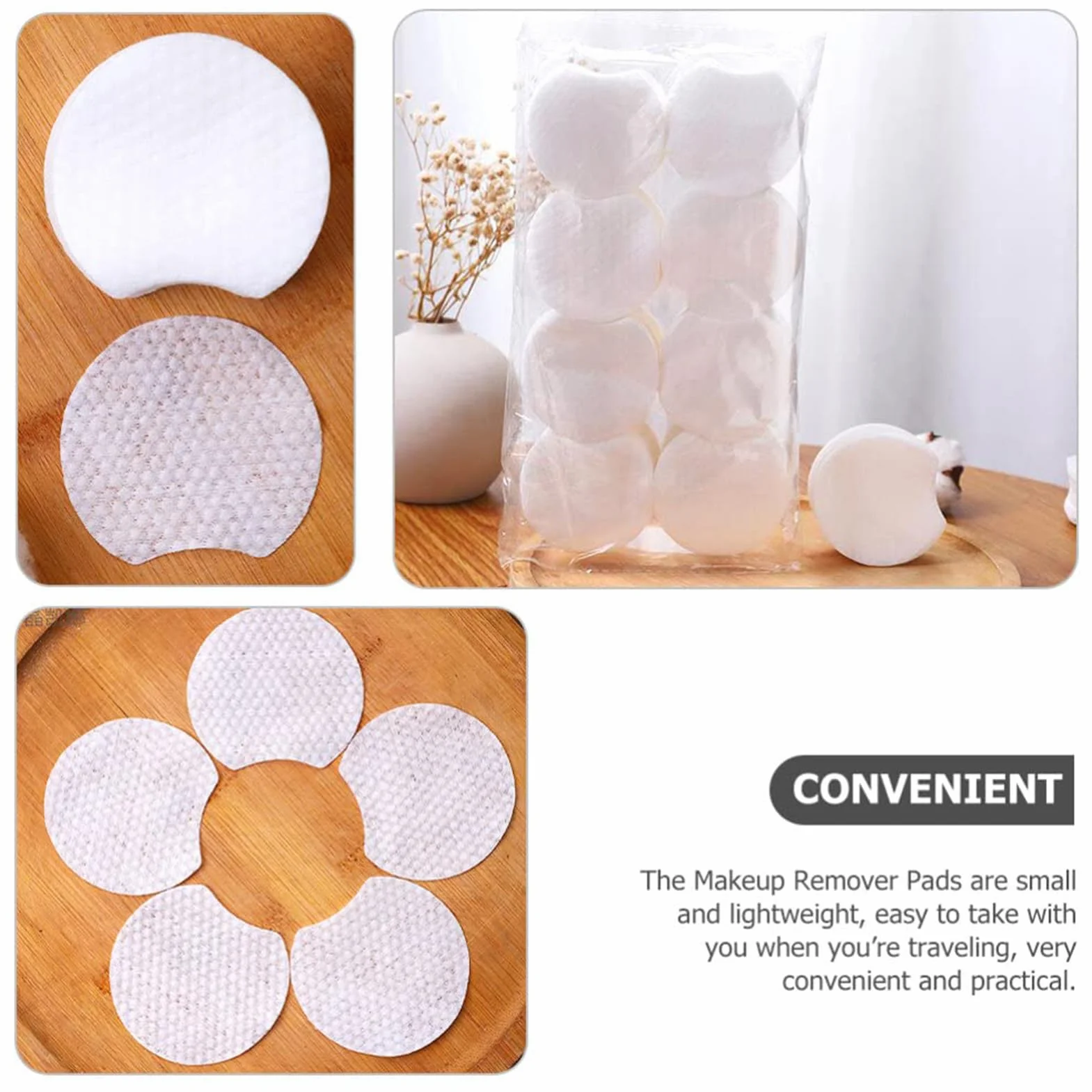 Face Cotton Pads, Facial Cleansing Rounds, Natural Soft, 2.36x2.36 Inches, Reusable for Daily Care