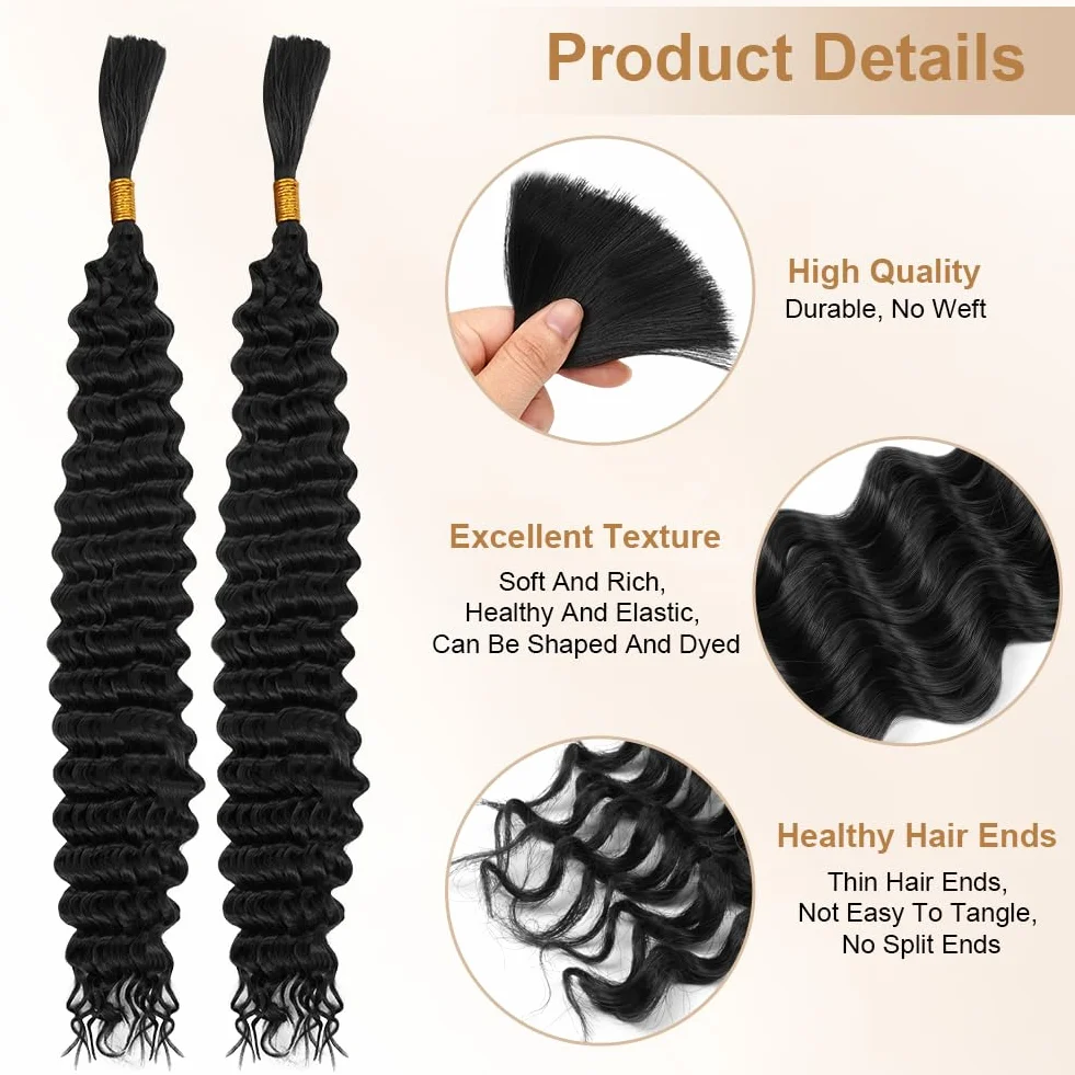 Aomig Brazylijska klamra Deep Twist Ocean Wave Braiding Extension syntetyczne warkocze afrykańskie kręcone