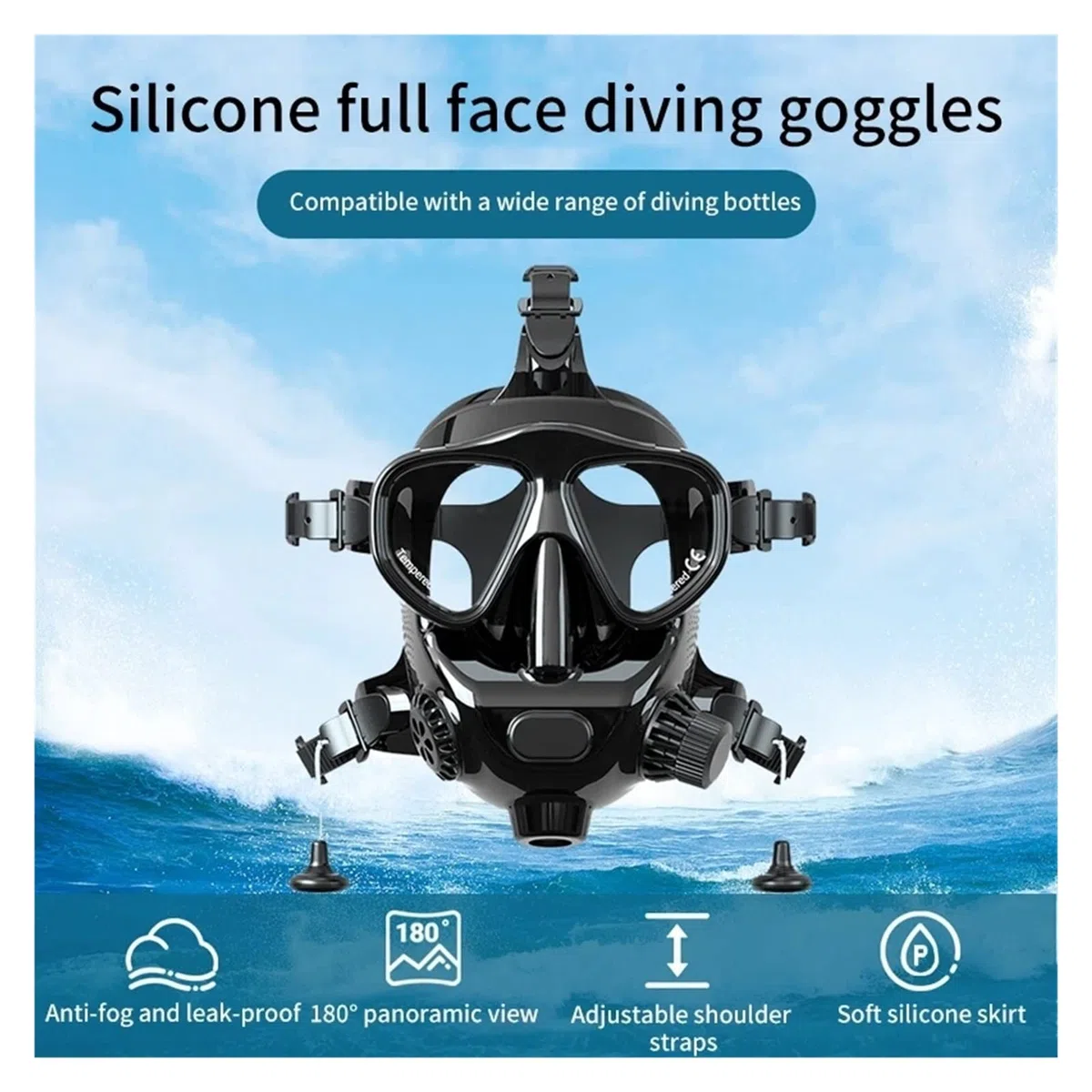 Sprzęt do nurkowania Maska Do Nurkowania Snorkeling Pełna Twarz Maska Przeciwmgielna Oddychanie Pod Wodą Zestaw Do Nurkowania Maska Do Pływania Sprzęt Do Nurkowania Korzystanie z bezpieczniejszego