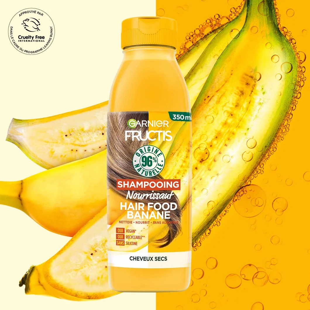 Garnier Fructis C6342100 szampon do włosów, wegański, odżywczy, banan, 350 ml
