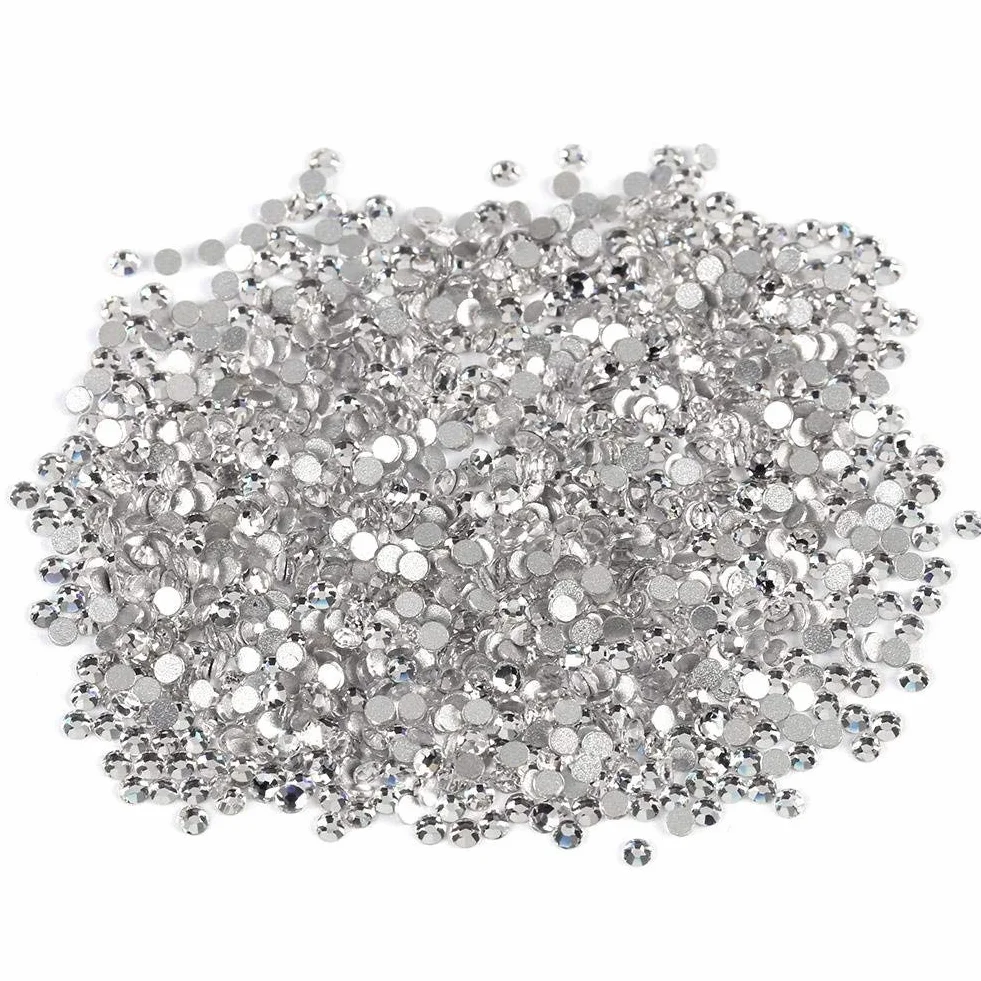 Szklane cyrkonie do paznokci kryształ górski 1440 sztuk przezroczyste kryształki DIY SS3 (1,3-1,5 mm)
