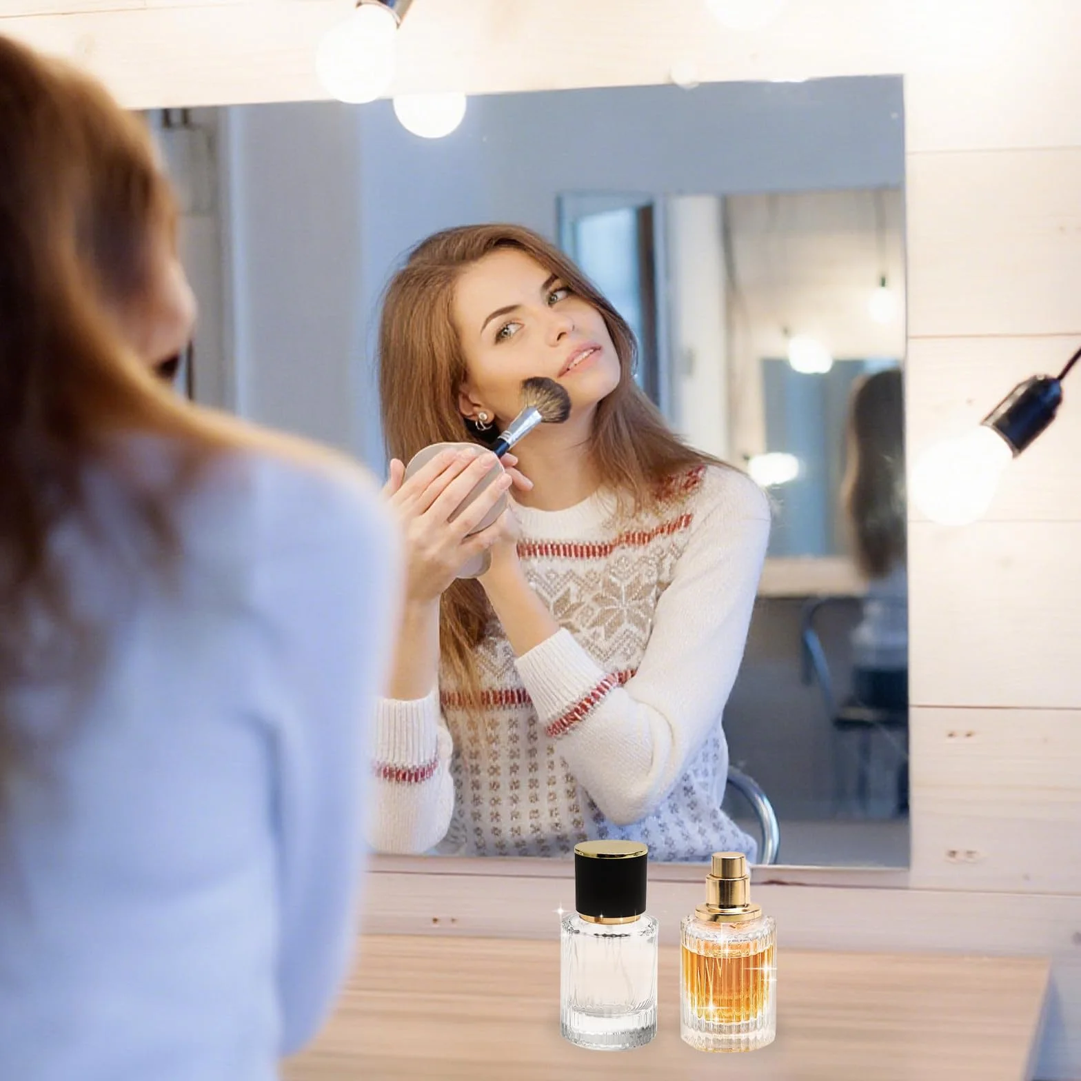 HENGBIRD Zestaw rozpylaczy do perfum, 30 ml, do ponownego napełnienia – szklany flakon, pusty z lejkiem i zakraplaczem – podróżny rozpylacz do perfum, 2 sztuki dla pań, butelka perfum, pusta atomizer