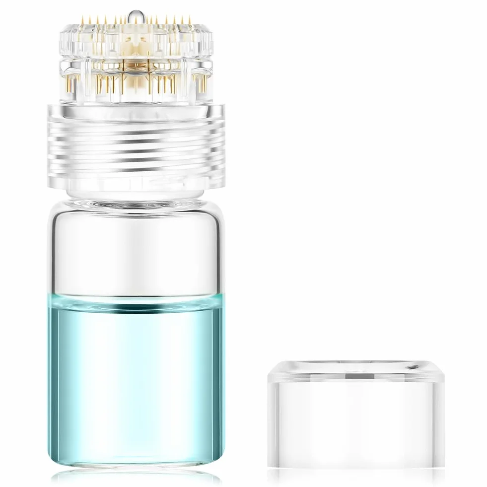 Microneedling Stamp 1,0 mm Tytan, Derma Roller Twarzy, 20 Pin z Butelką Serum