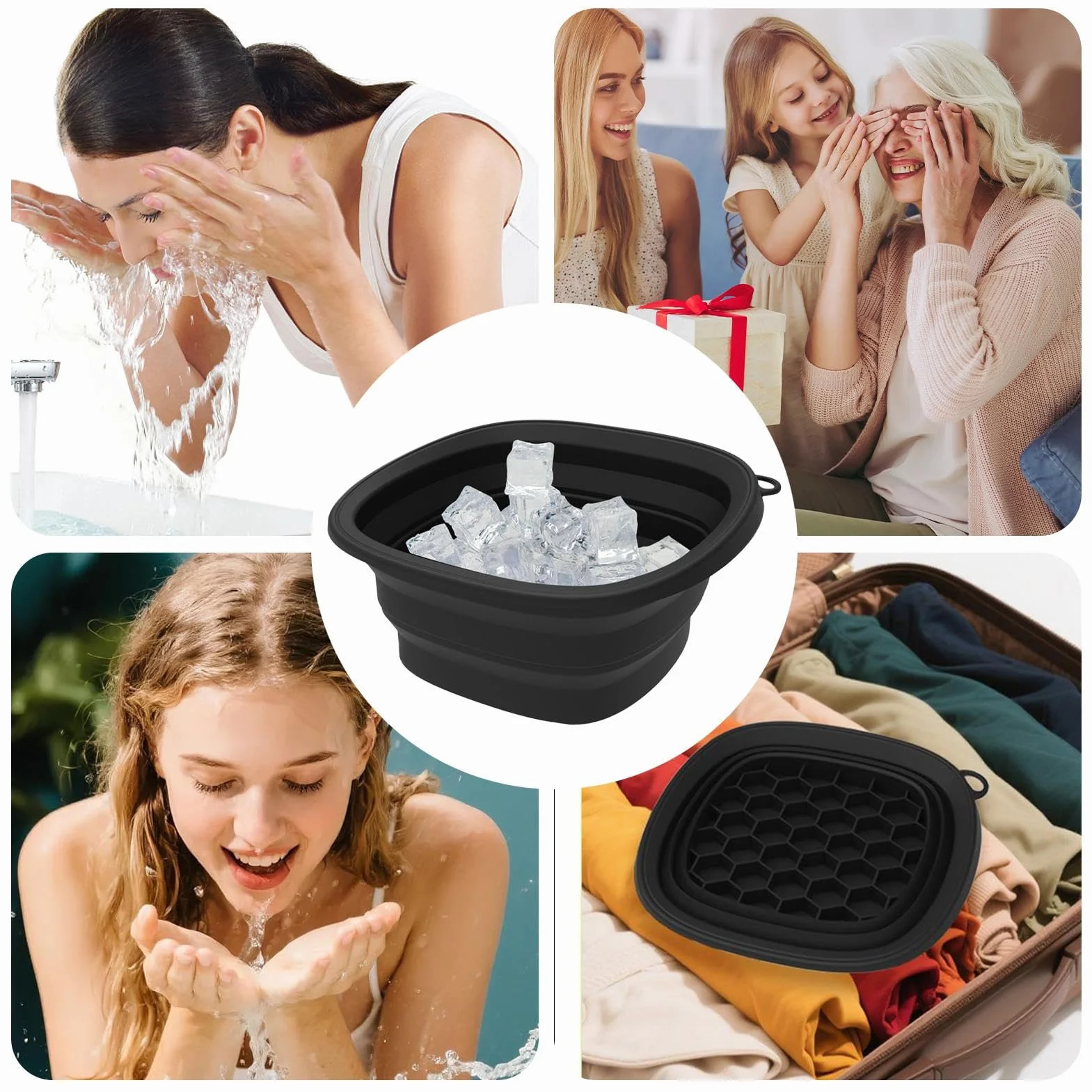 Ice Face Bowl Facial Ice Bath Cold Plunge Basin 9.53in Portable Reusable Spa Tool