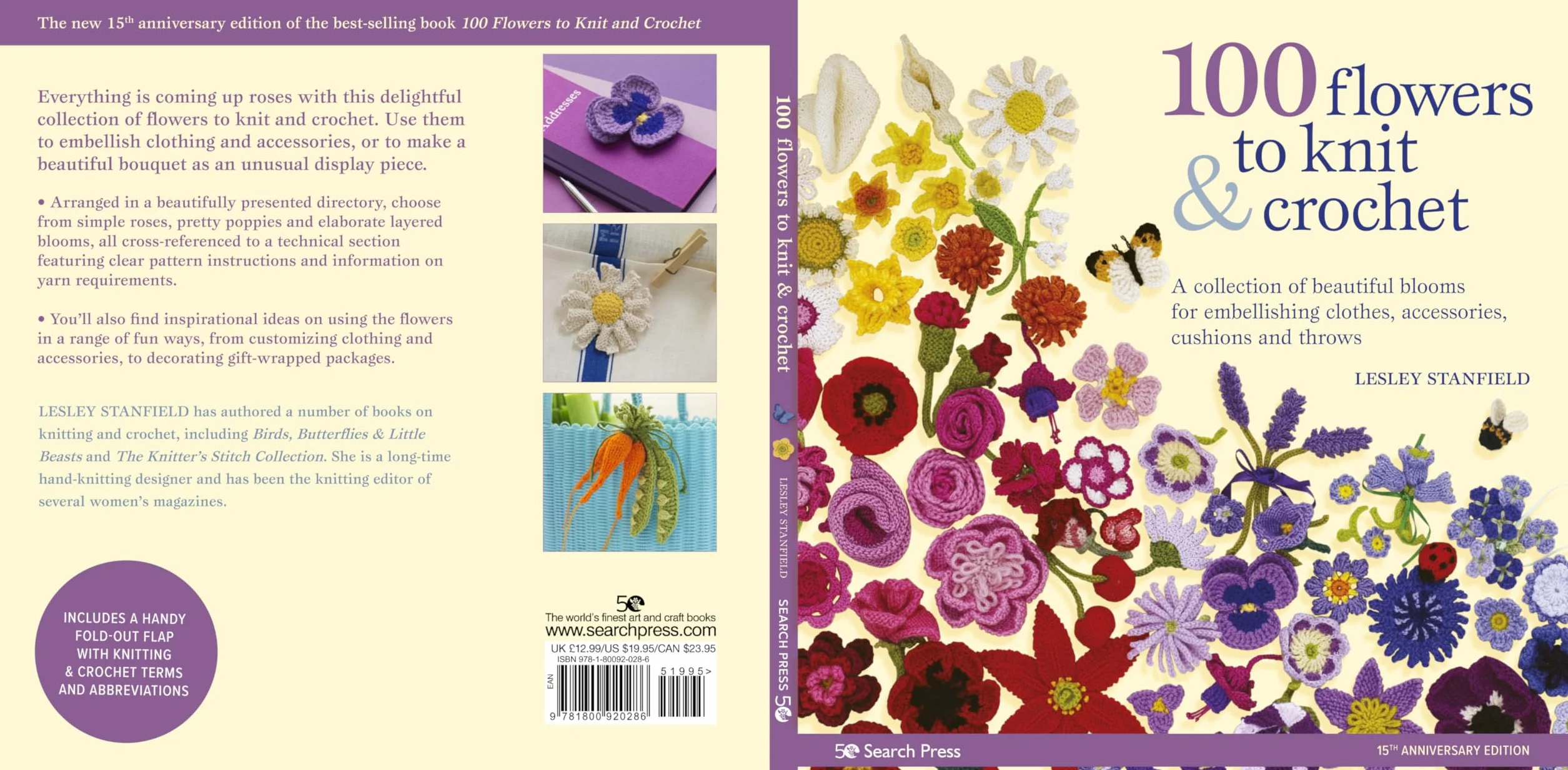 100 Flowers to Knit & Crochet: A Collection of Beautiful Blooms for Embellishing Clothes, Accessories, Cushionsand Throws