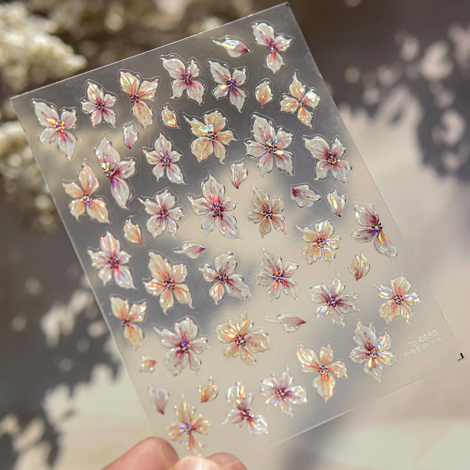 JMEOWIO 3D Kwiat Naklejki na Paznokcie 1 Arkuszy Nail Art Sticker Samoprzylepne Naklejek na Paznokcie Dekoracji Paznokci