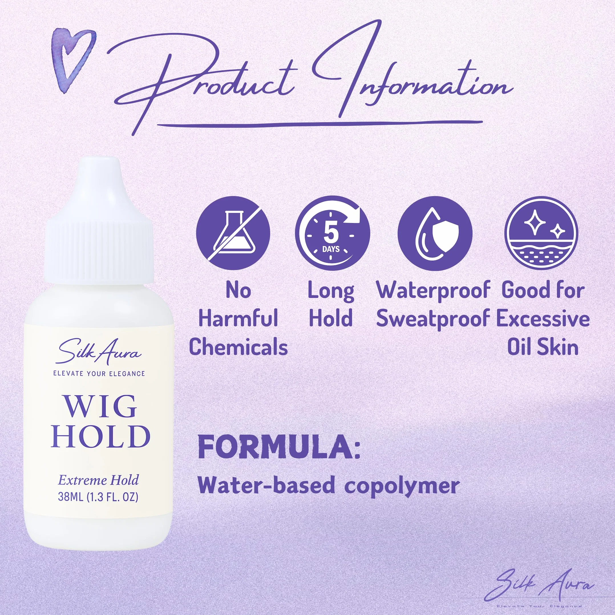 Silk Aura Klej do peruki wodoodporny olejoodporny mocne trzymanie 38 ml