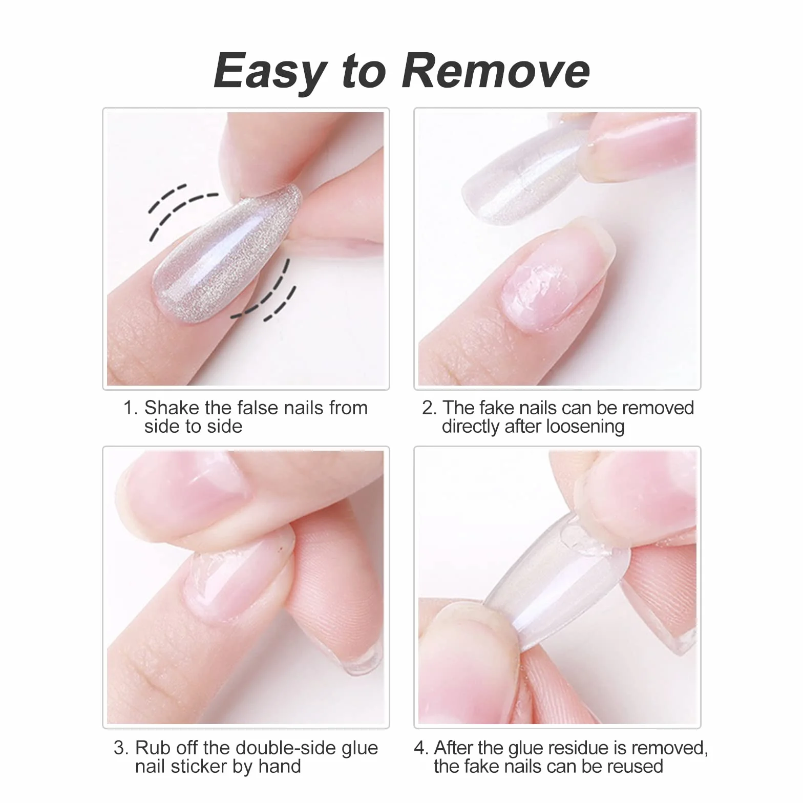 Sularpek Samoprzylepne naklejki na paznokcie, 720 sztuk, 30 arkuszy kleju do paznokci, dwustronne, przezroczyste, do dekoracji manicure