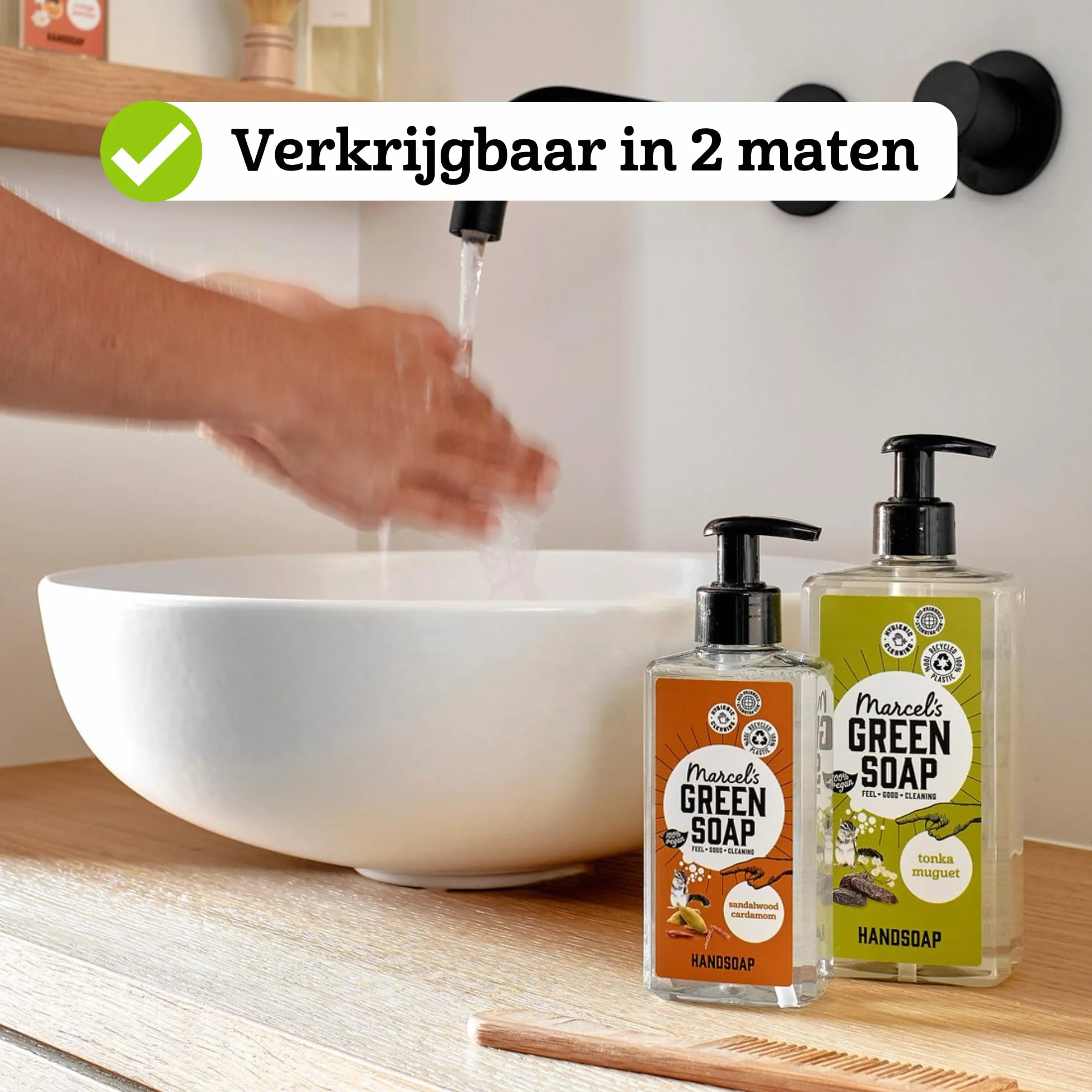 Marcel's Green Soap - Mydło do rąk, drzewo sandałowe i kardamon, dozownik mydła w płynie, przyjazne dla środowiska, wegańskie, w 97% biodegradowalne, 250 ml