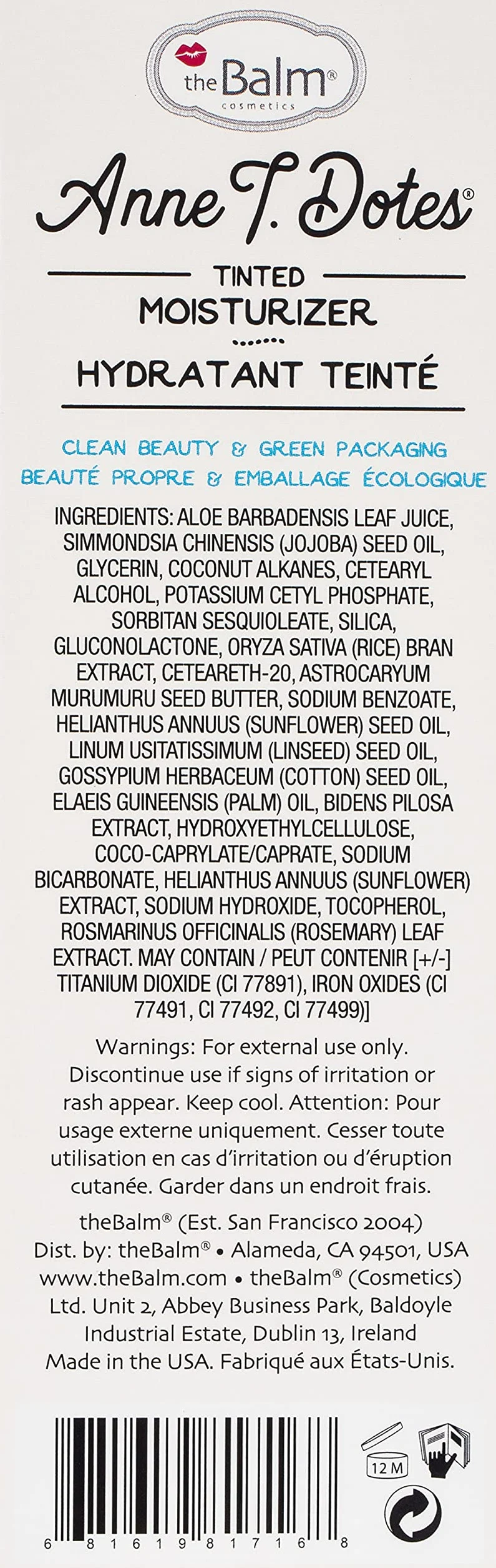 theBalm Cosmetics Anne T. Dote Tinted Moisturizer- #10 Lighter than Light - 30 ml