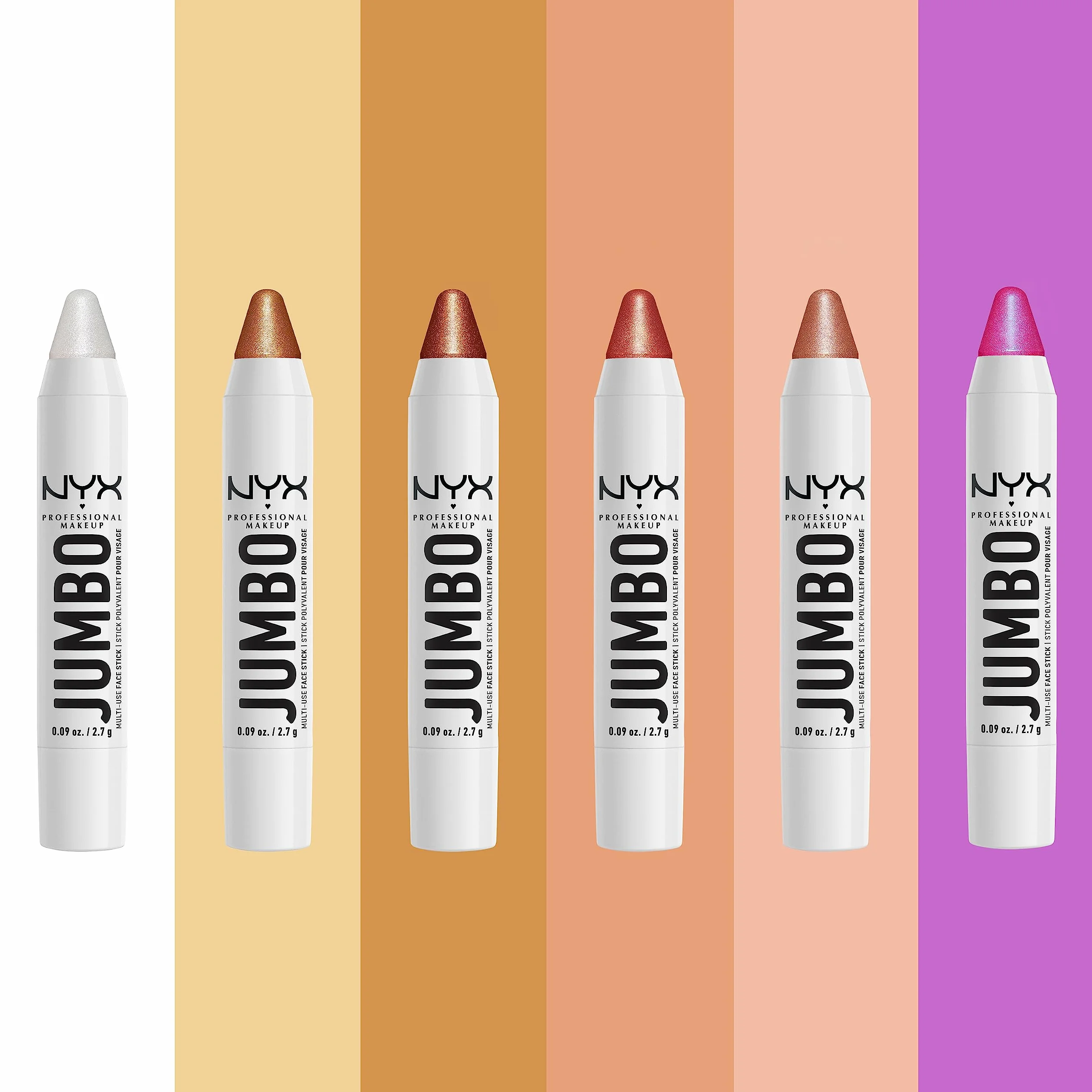 NYX Professional Jumbo Multi-Use Face Stick, Lody waniliowe (02), wielofunkcyjny ołówek z olejkami pielęgnacyjnymi