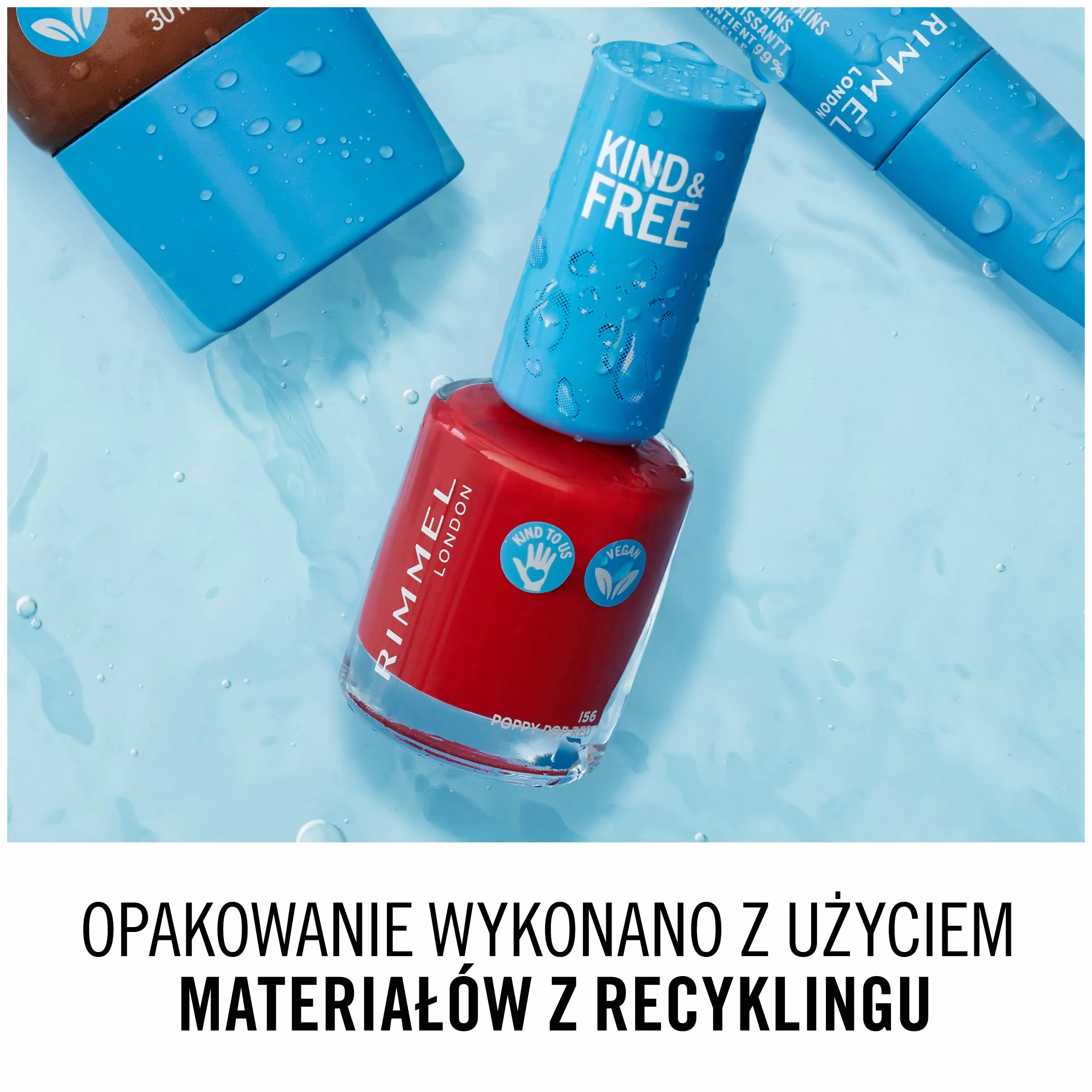 Rimmel KIND&FREE - wegański, wzmacniający lakier do paznokci, bezzapachowy, długotrwały, nr 154 Milky Bare, 8ml