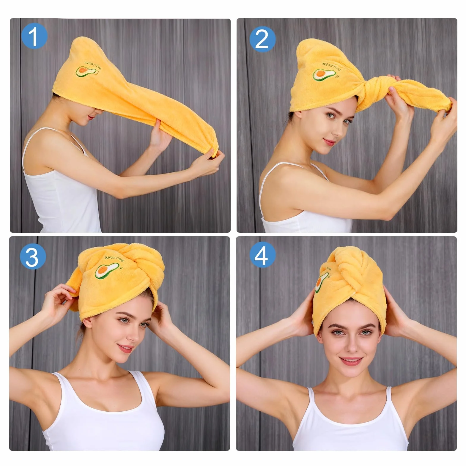 Ręczniki z mikrofibry 25x65 cm Turban do Włosów 5 sztuk