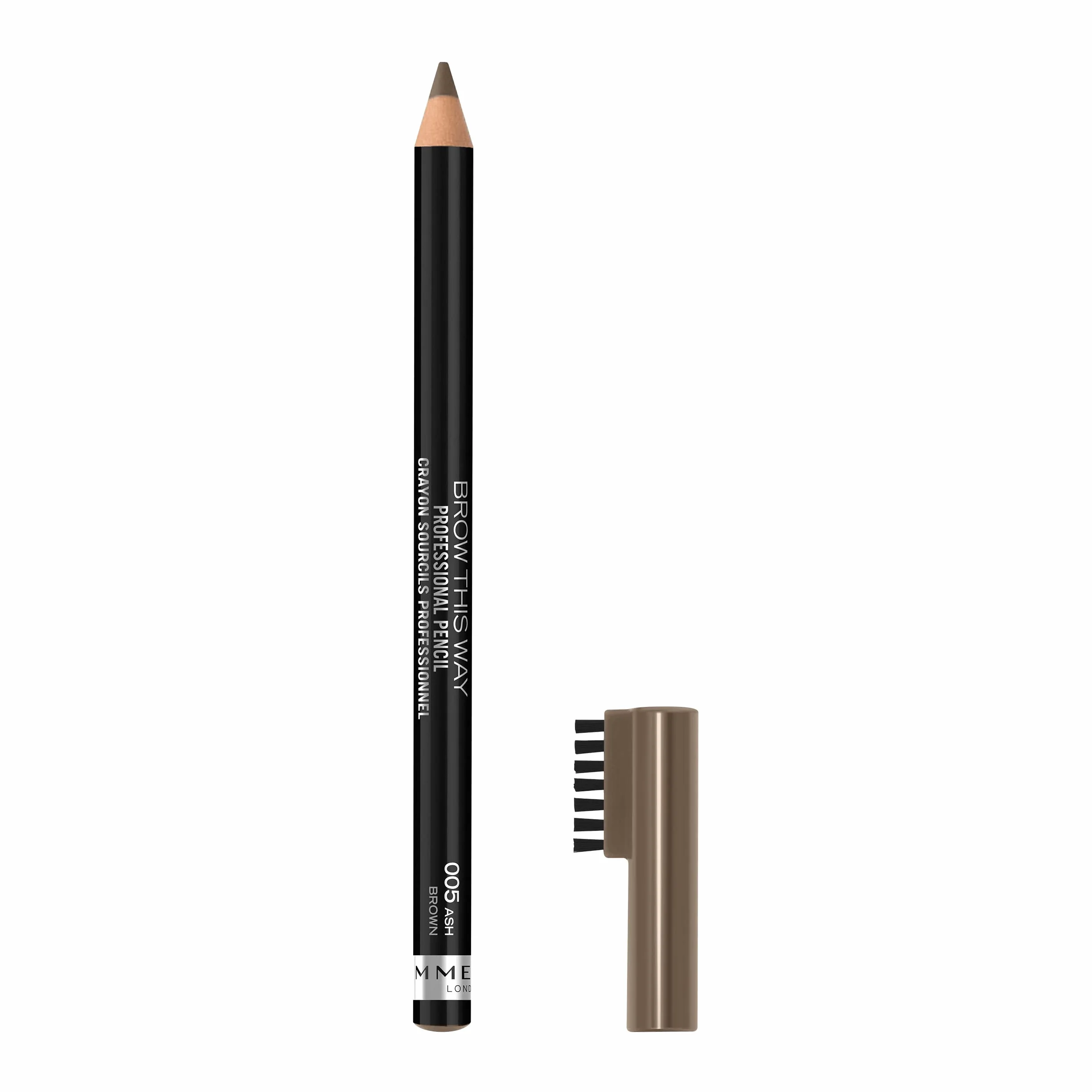 Rimmel Brow This Way Professional Kredka do Brwi z Grzebykiem, 005 - Ash Brown, 4 g