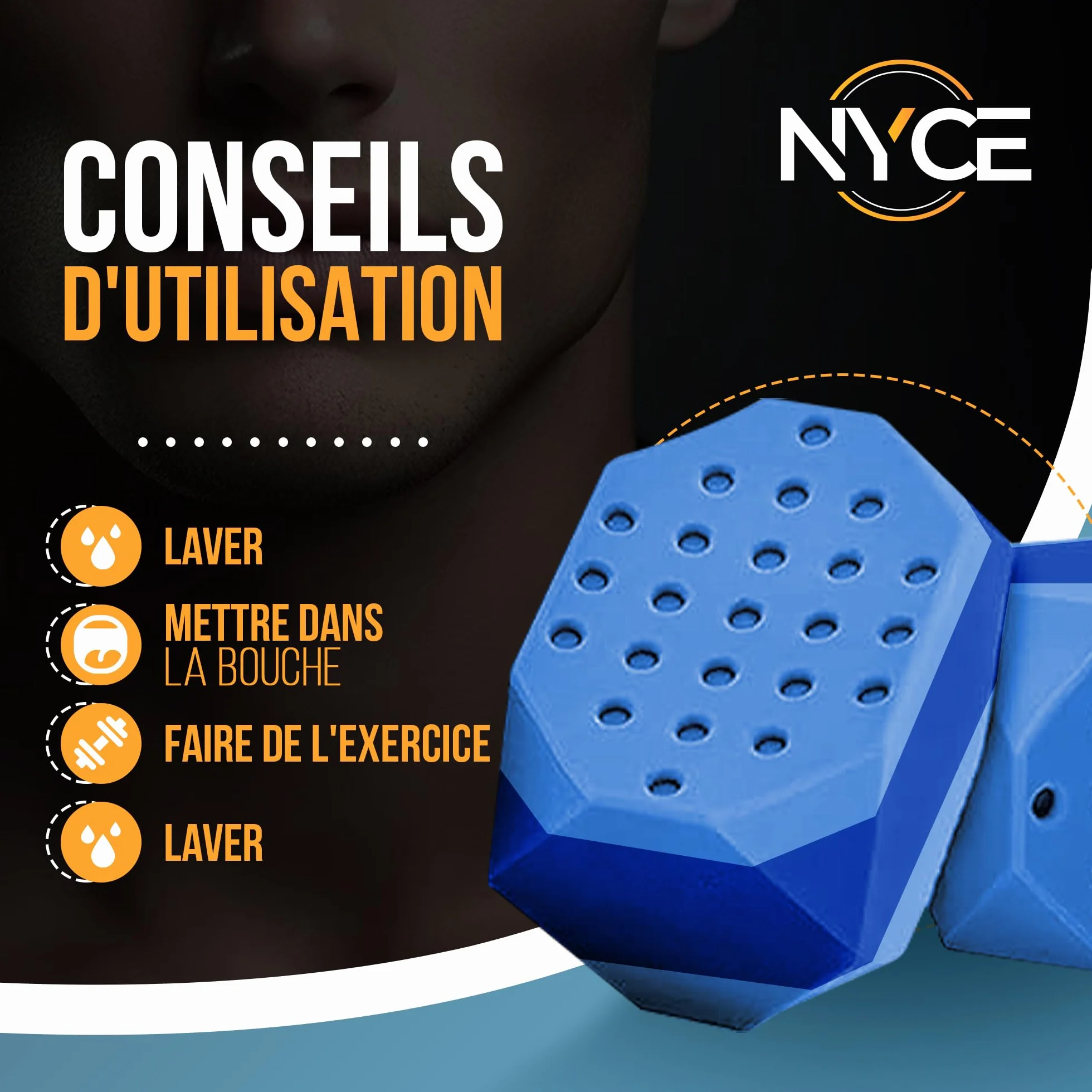 Ny'ce Muscle muscle - Ćwiczenie szczęk Zestaw 2 sztuk - Trening siłowy, który pomaga budować mięśnie i wyciąć szczękę, szyję i ujędrnić twarz - Wiele poziomów