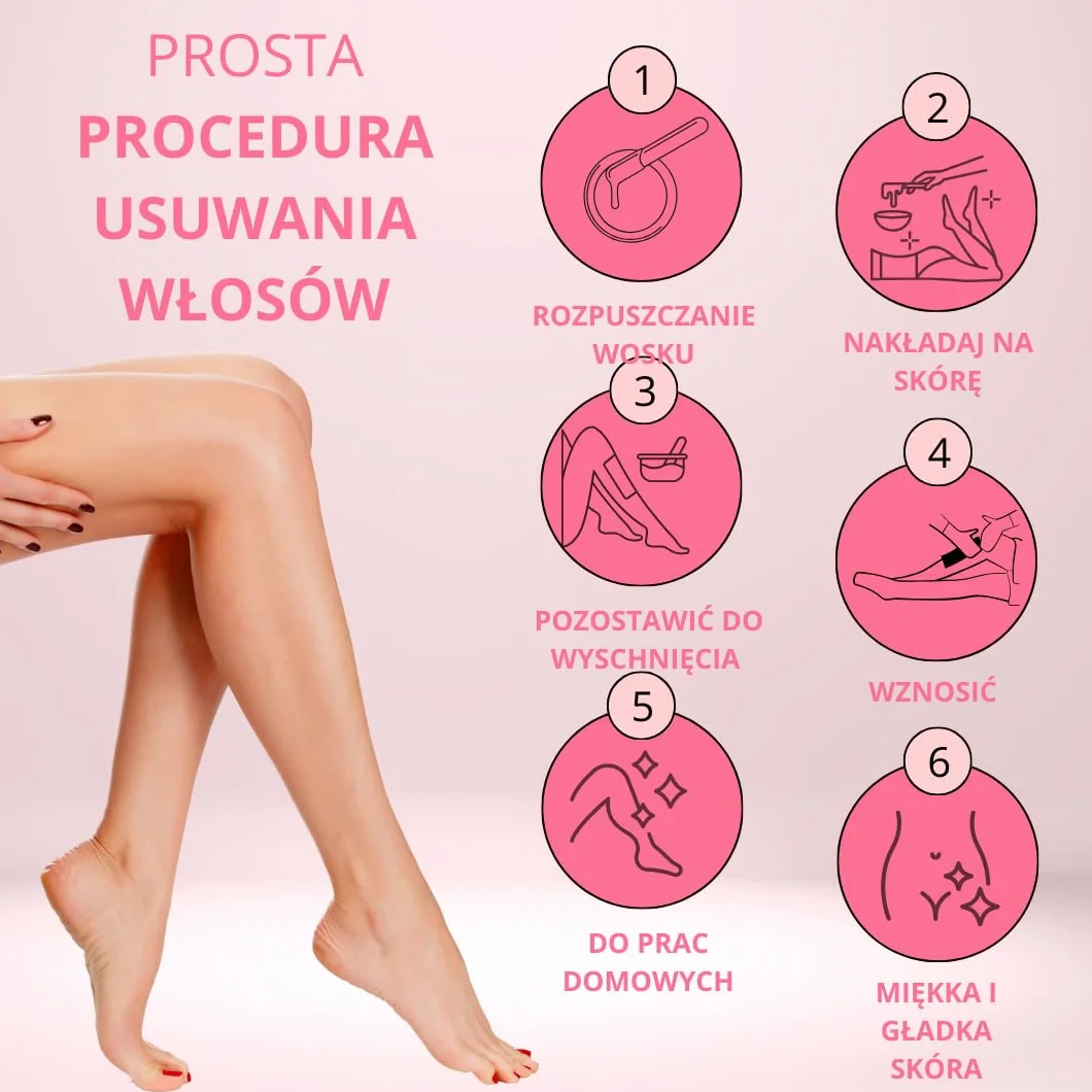 SELAS Kulki wosku z dzikiej róży 400 g Twarde gorące kulki do depilacji twarzy i ciała