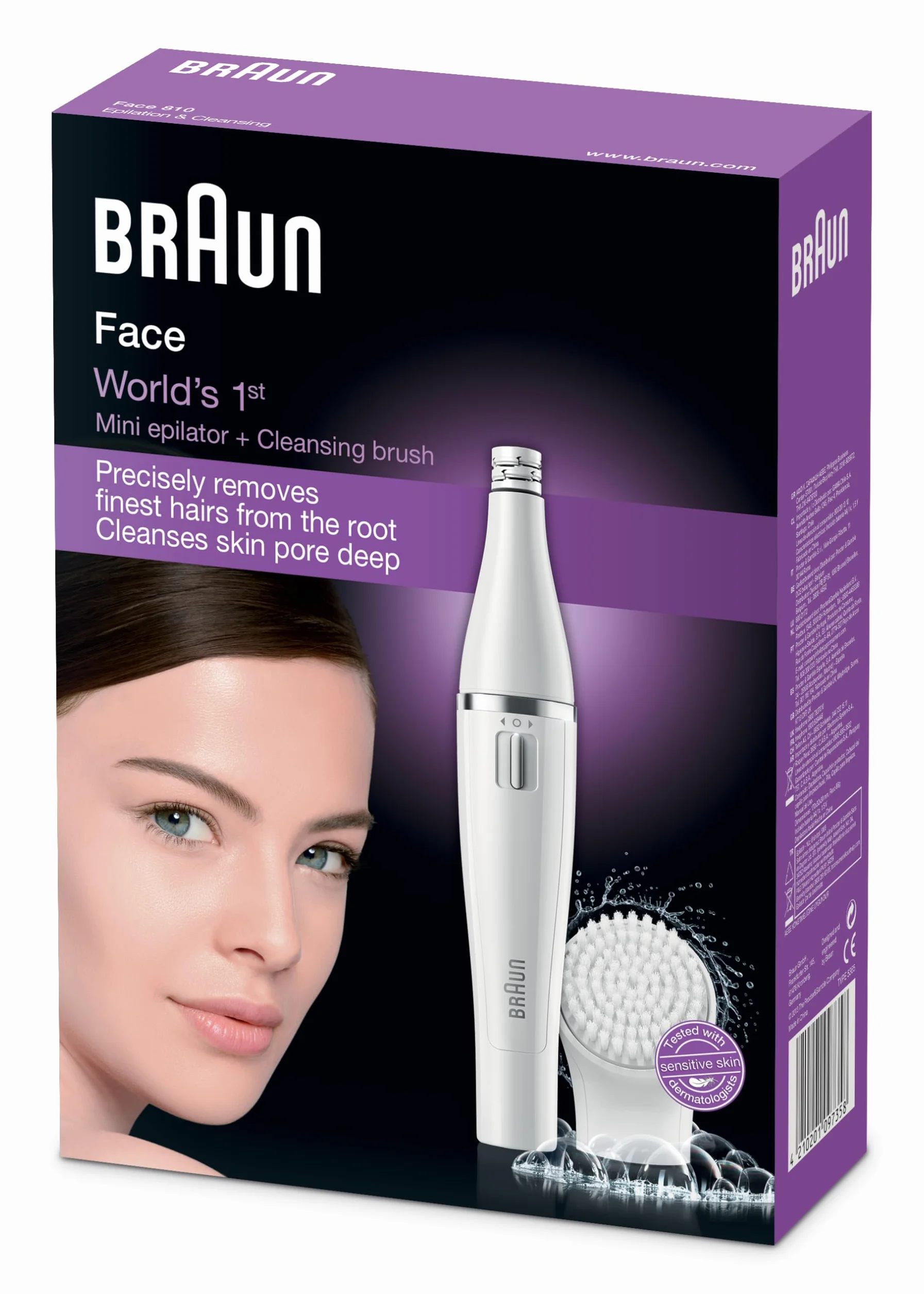 Braun Face 810 Depilator, Biały, 3 Elementy