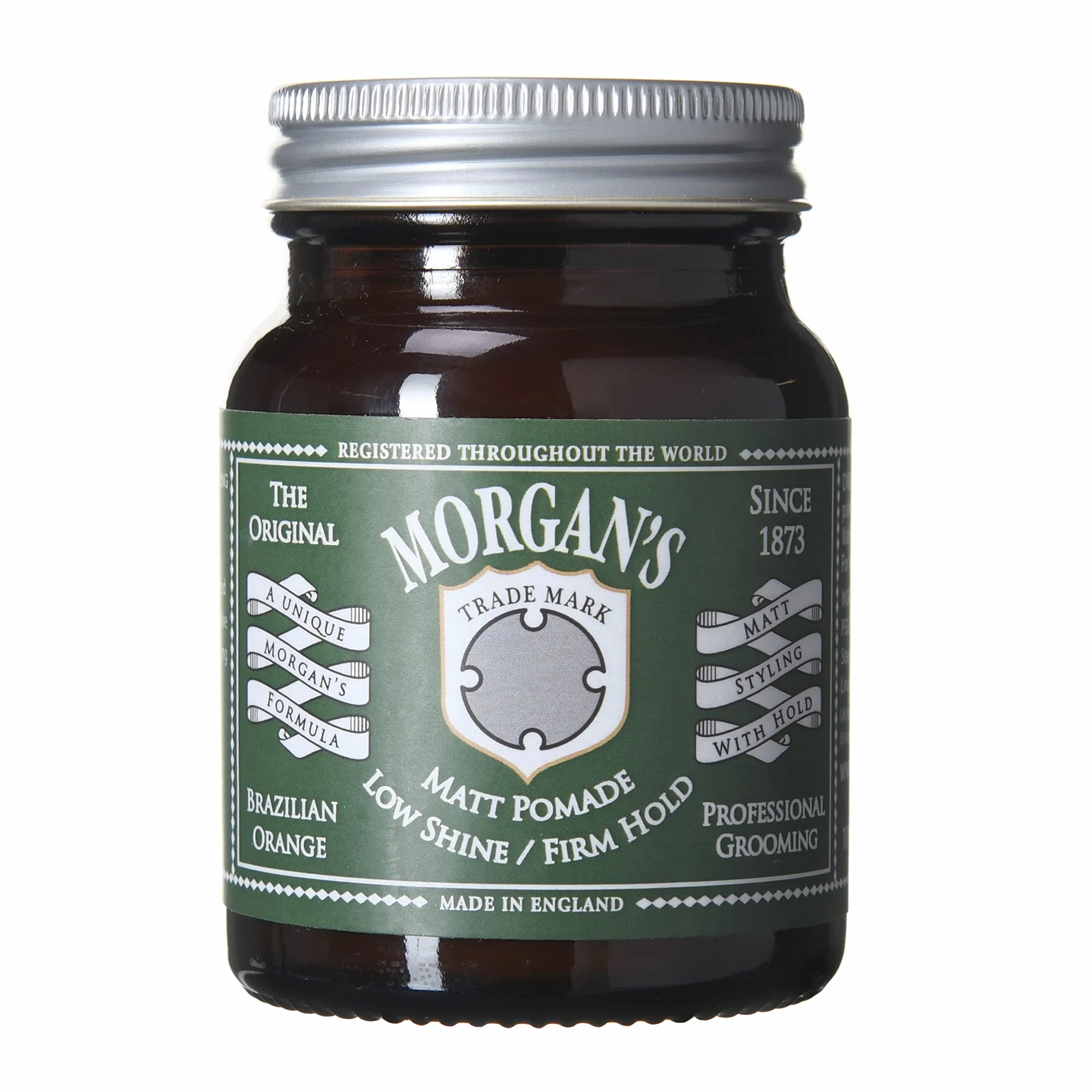 Morgan's Pomade Pomada do stylizacji włosów matowa dla mężczyzn, Niski połysk i mocne utrwalenie, Idealna do pompadourów, quiffów i side fade, Zapach brazylijskiej pomarańczy 100g