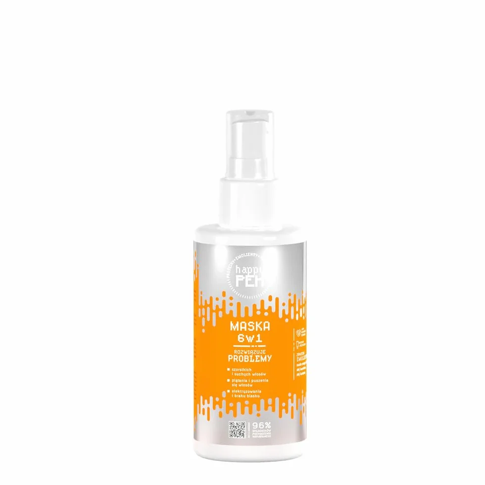 Emolientowa maska Happy PEH 6w1 do włosów suchych, puszących się i matowych 130 ml