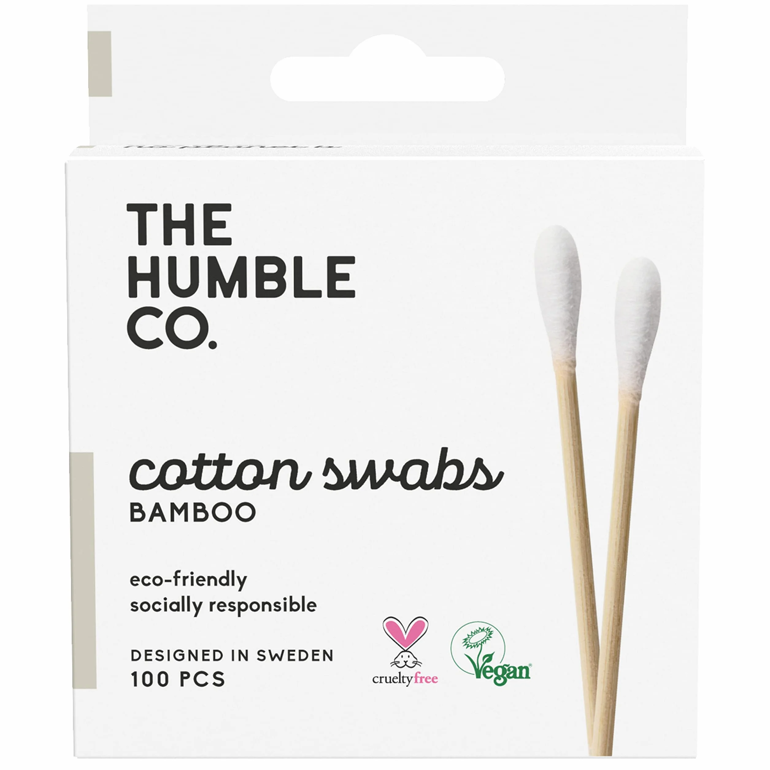 The Humble Co. Naturalne patyczki higieniczne, białe, bez plastiku, biodegradowalne, przyjazne dla środowiska, wegańskie, idealne do uszu, makijażu, pielęgnacji zwierząt domowych i czyszczenia (1 x