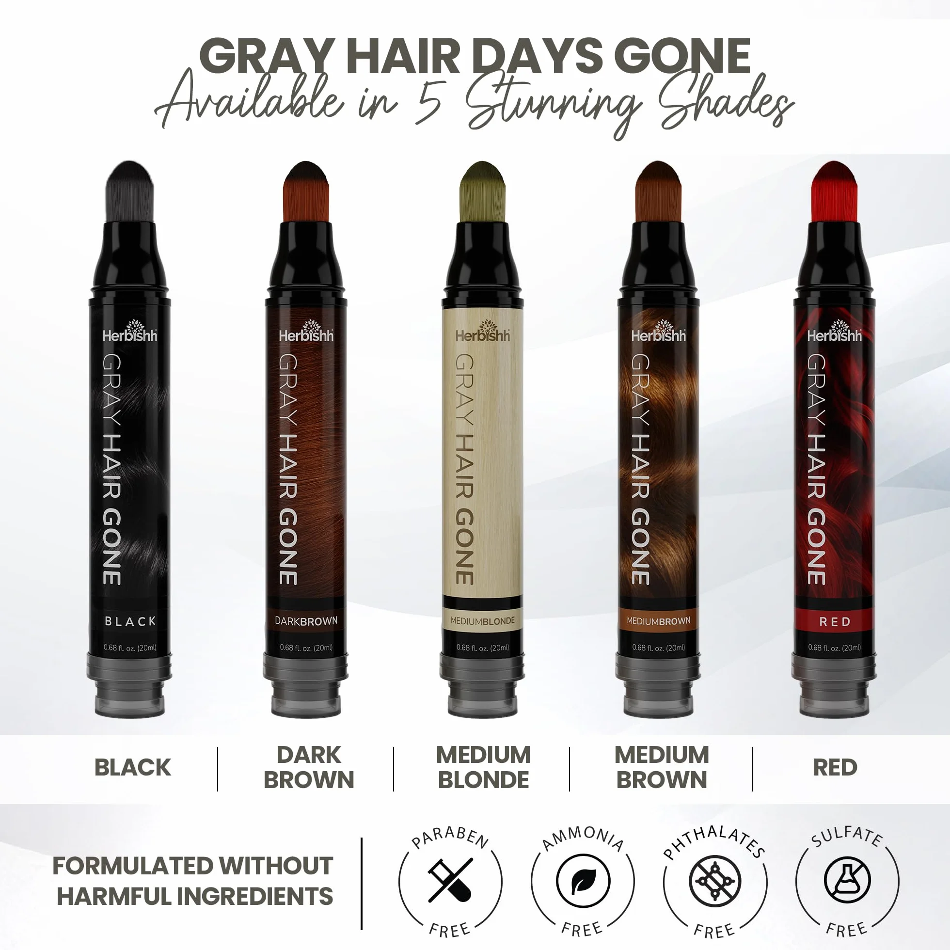 Herbishh Hair Root Touchup Pen korektor do cienkich włosów wodoodporny półpermanentny średni blond 0,68 fl