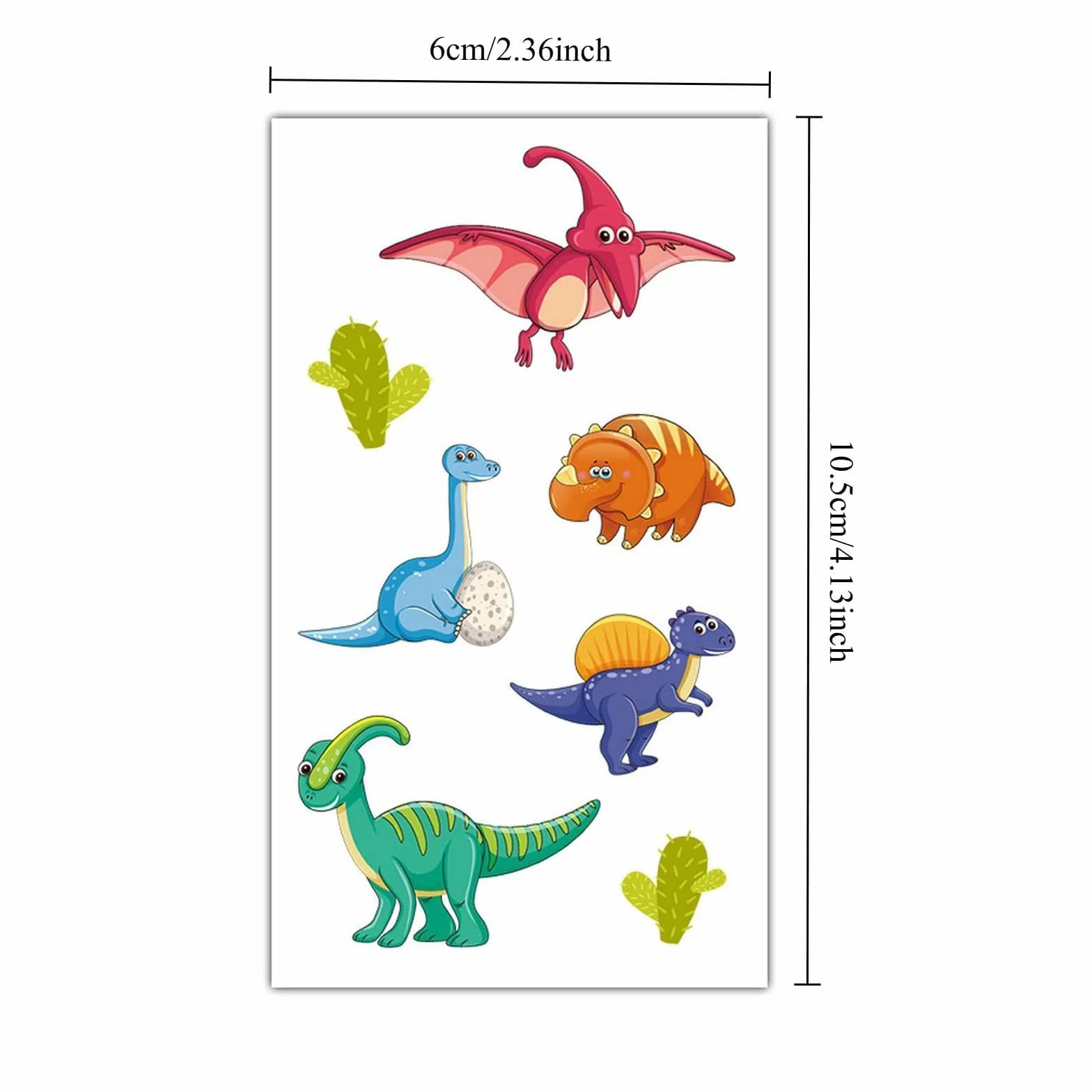Naklejki Tatuaż Dinozaury Wodoodporne dla Dzieci 20 Arkuszy
