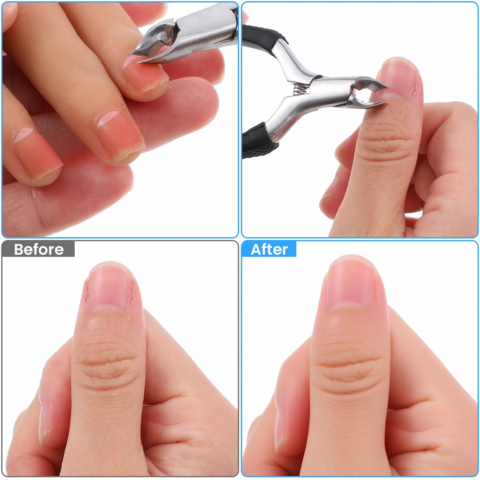 Profesjonalny obcinacz do skórek ze stali nierdzewnej, trymer do manicure, proste ostrze