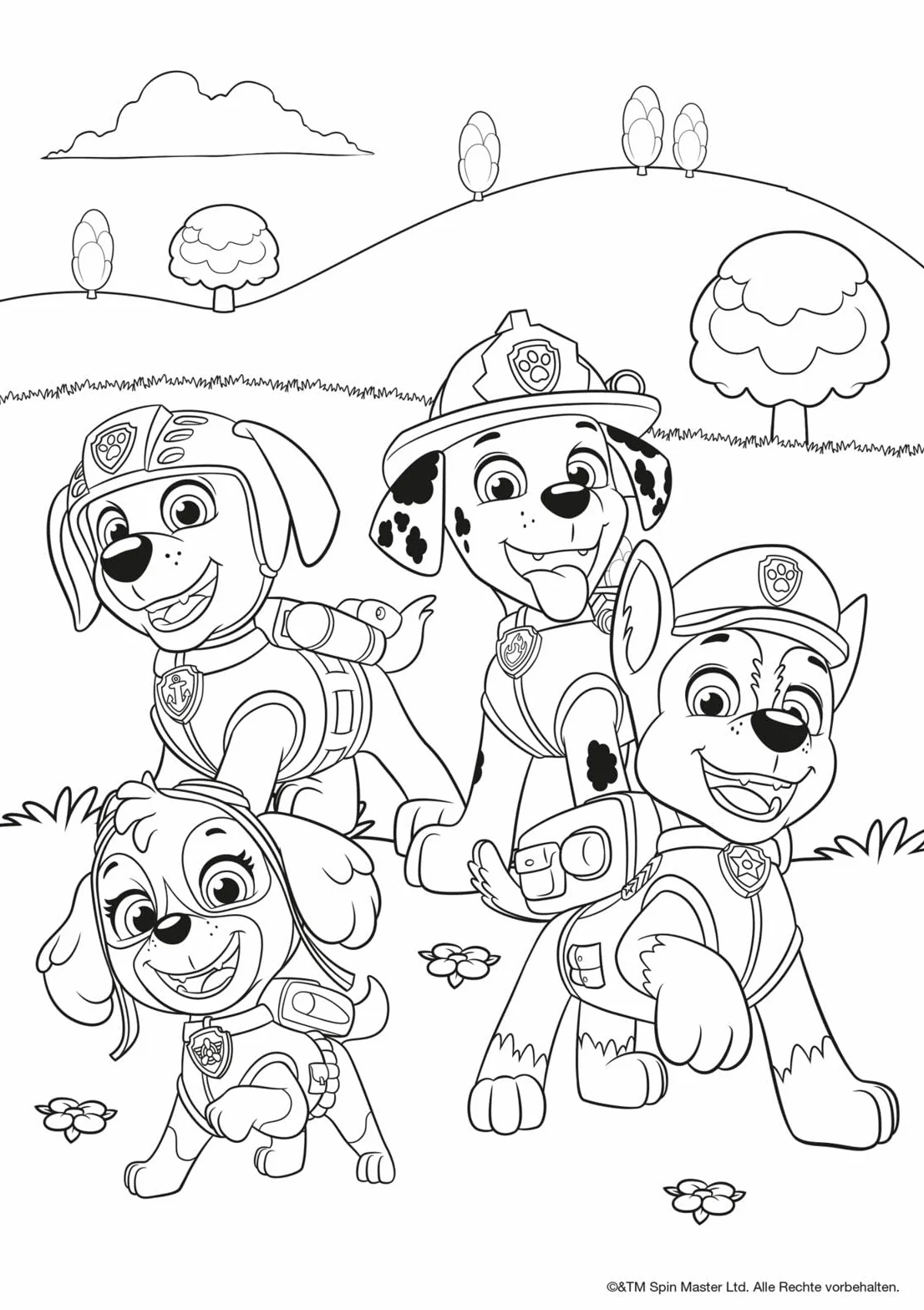 PAW Patrol Kindergartenheft: Mein liebster Malblock: Mehr als 60 großflächige Malvorlagen | mit Rubble, Marshall und Co. für Kinder ab 3 Jahren