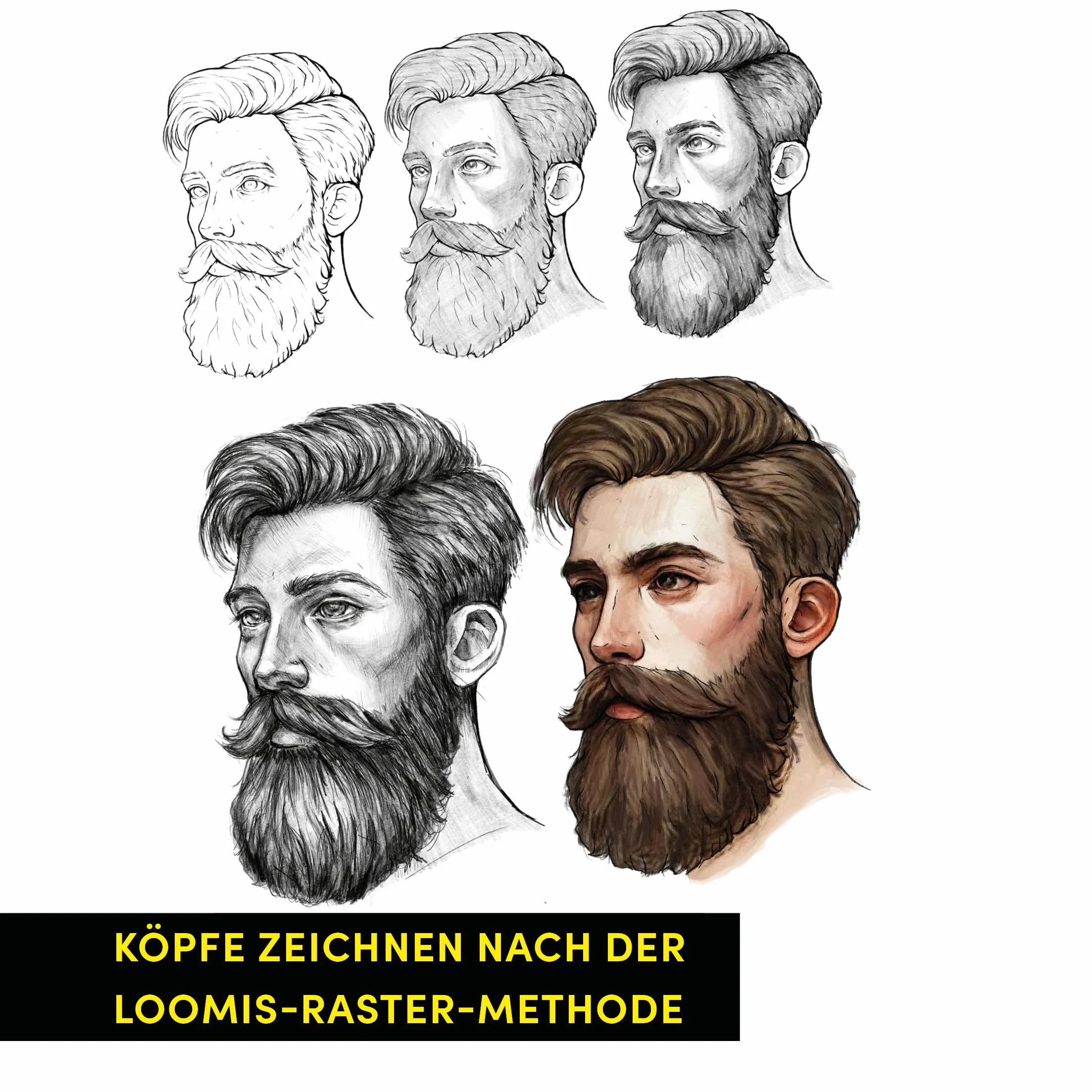 Die Kunst des Zeichnens. Die Loomis-Methode. Gesichter & Köpfe zeichnen: Mit zahlreichen Videos zum Download