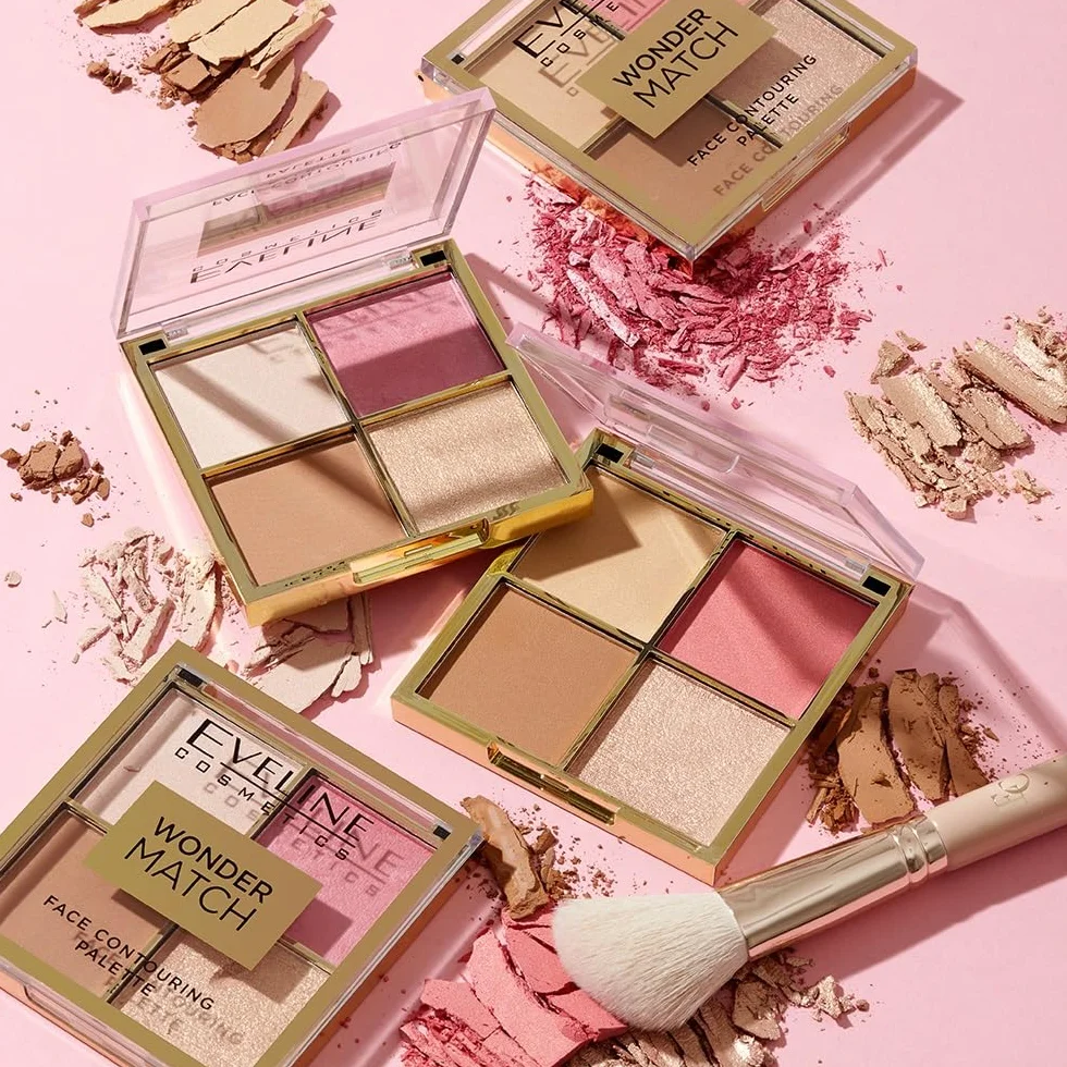 Eveline Cosmetics Wonder Match wielofunkcyjna paleta do twarzy – bronzer, róż, rozświetlacz i puder – wegańska formuła o zapachu czekolady, do makijażu dziennego i wieczorowego